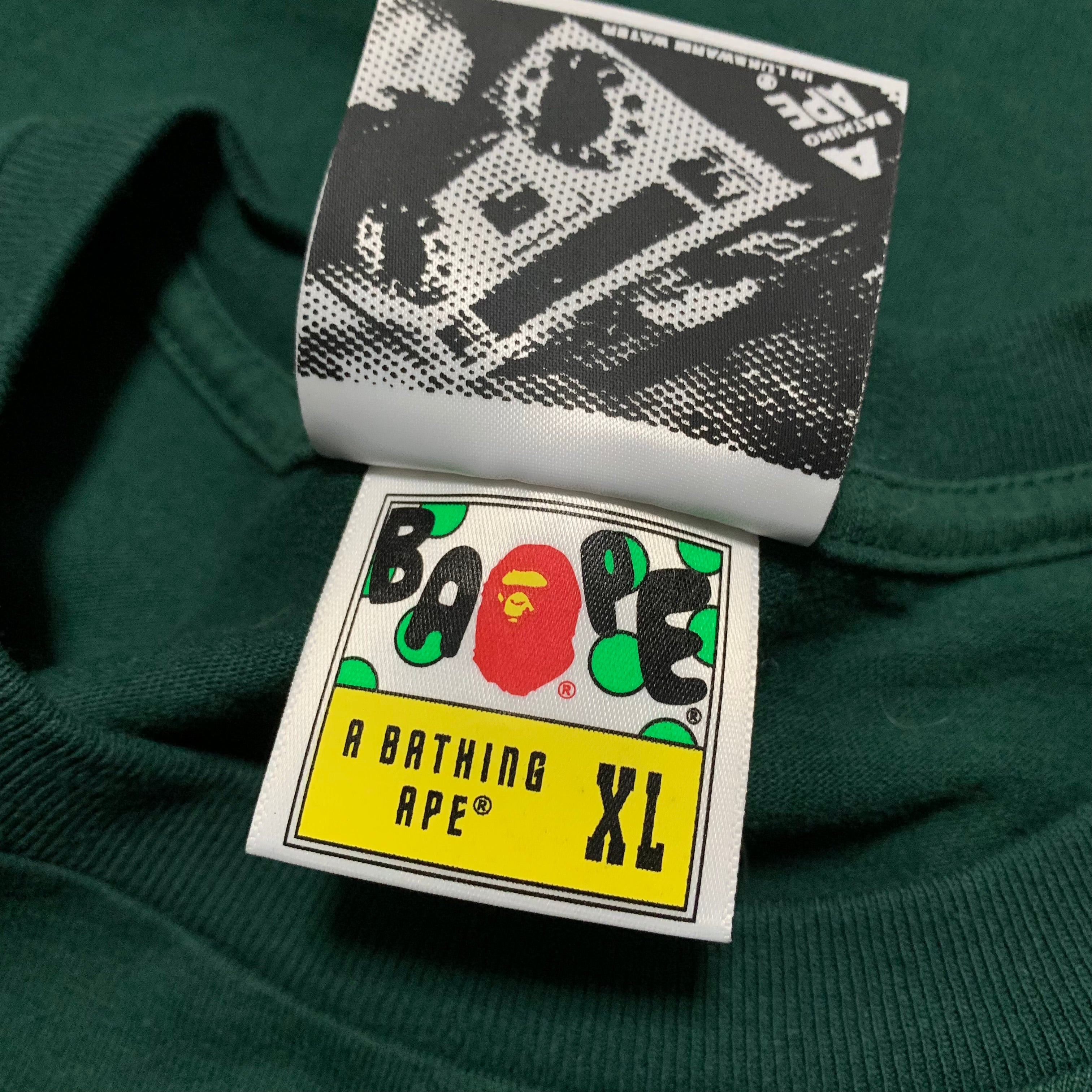 Bape XL Busy Works Bathing Ape Graphic Green Tee