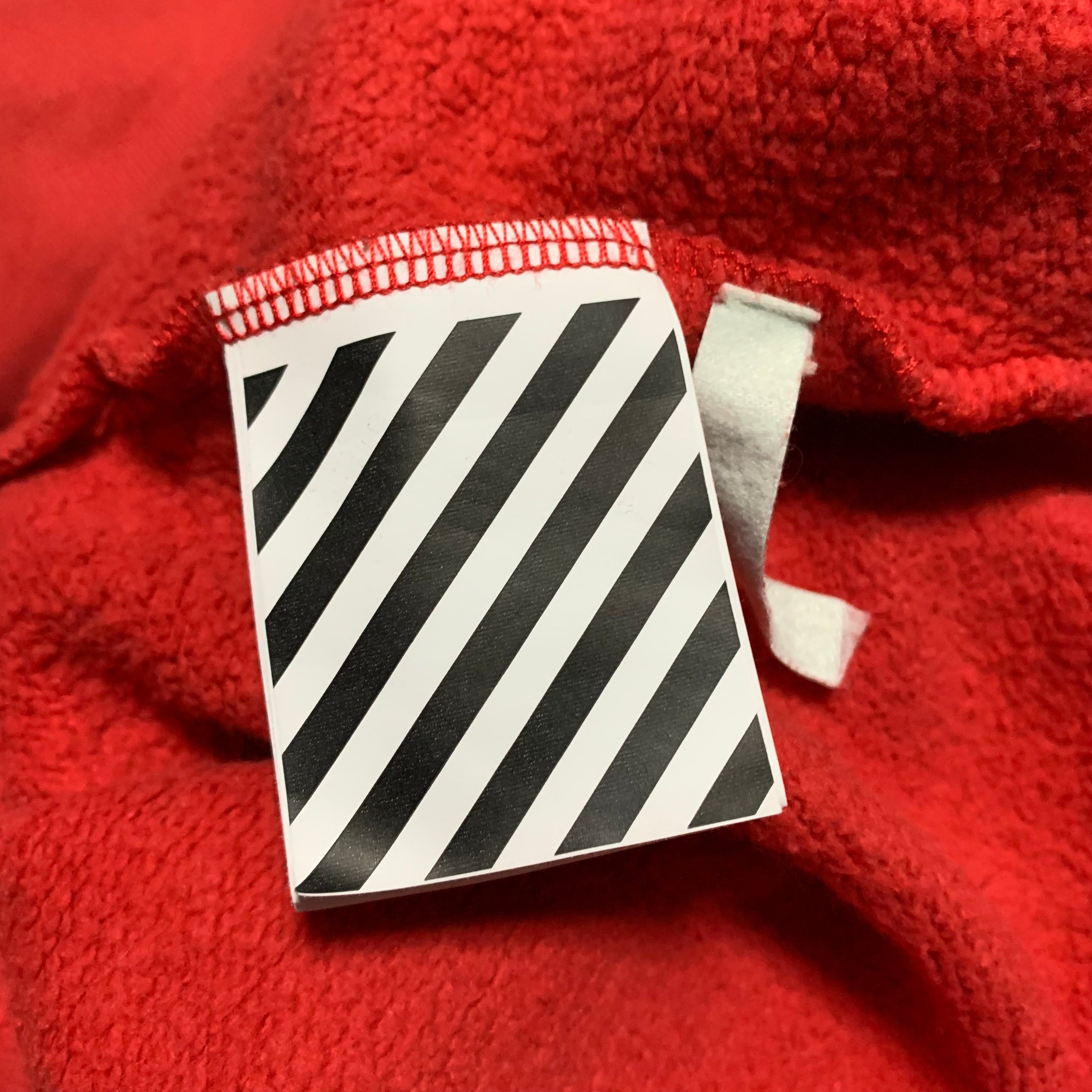 Off White Small Airport Arrows Red Hoodie Virgil Abloh