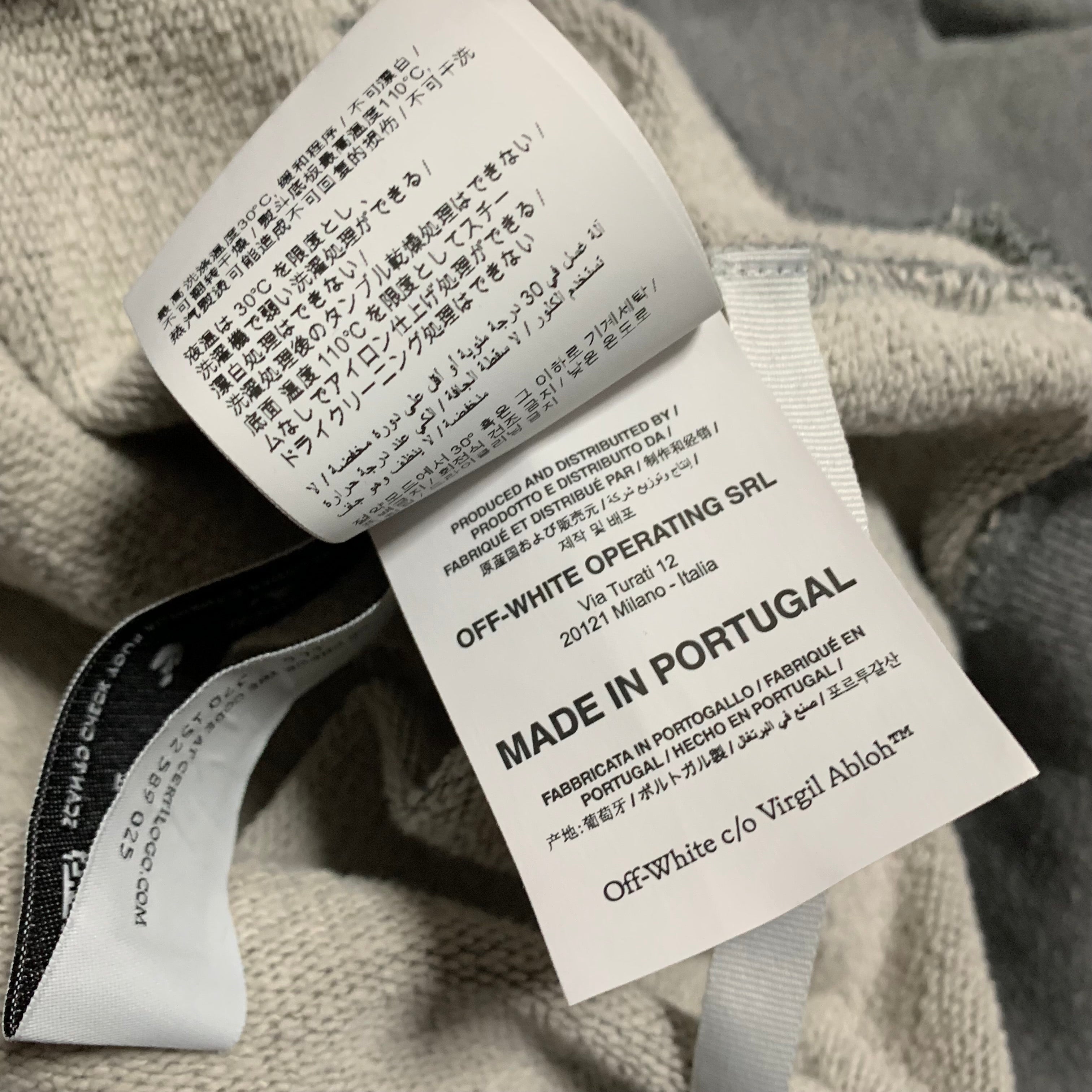 Off White Large Emotion Arrow Skate Grey Hoodie Virgil Abloh 2022