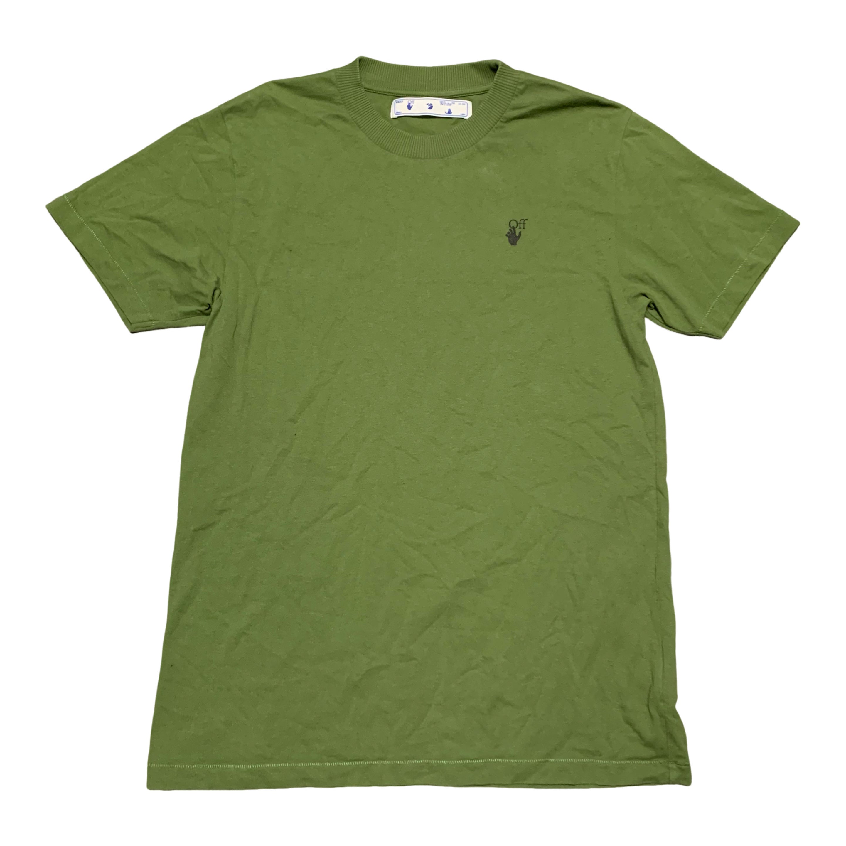 Off White Medium Arrows Graphic Khaki Green Tee Virgil Abloh
