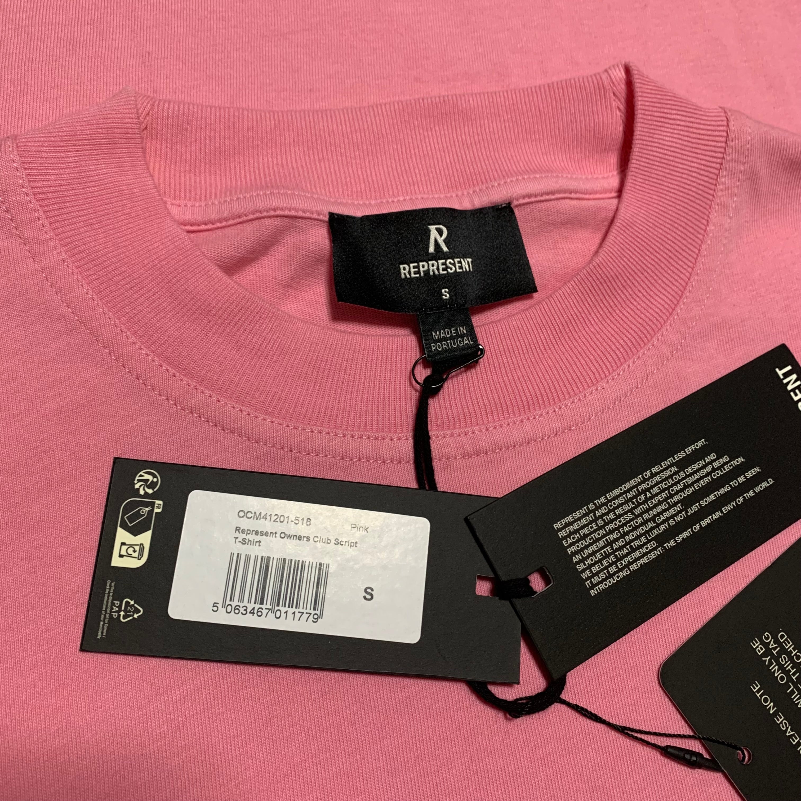 Represent Small Pink Owners Club Script Tee