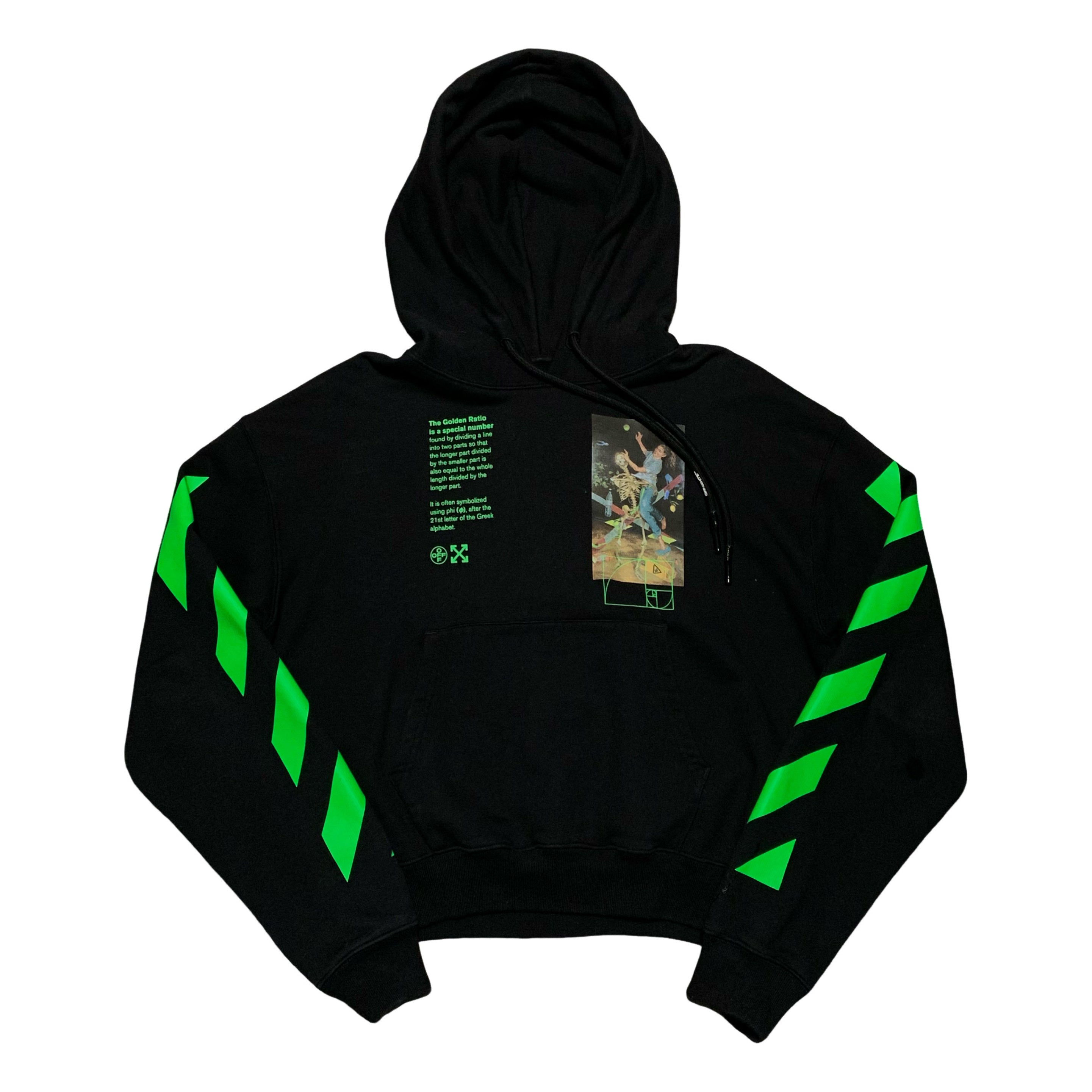 Off White Medium Hoodie Golden Ratio Black Hoodie Virgil Abloh