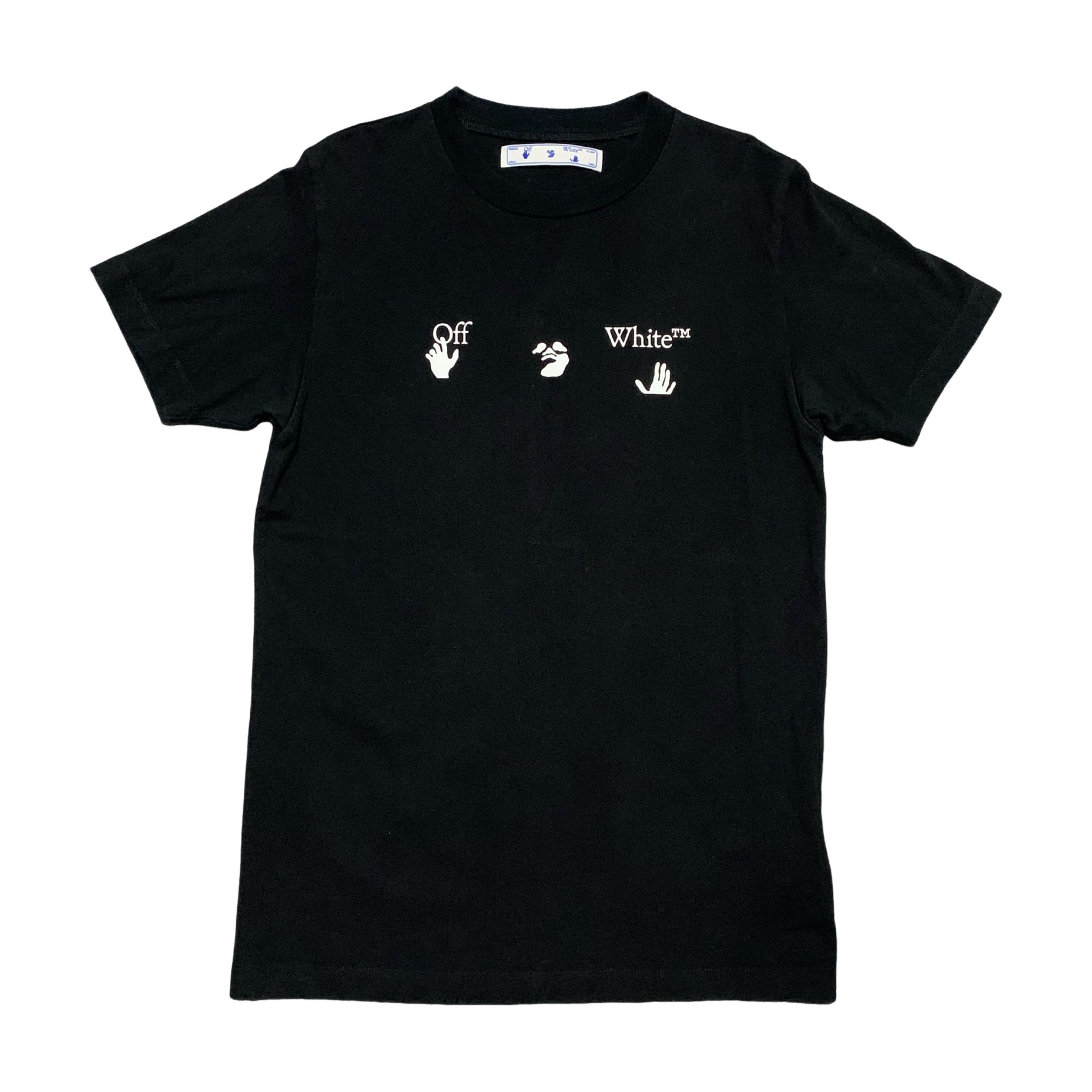 Off White Medium Hand Logo Black Tee Virgil Abloh