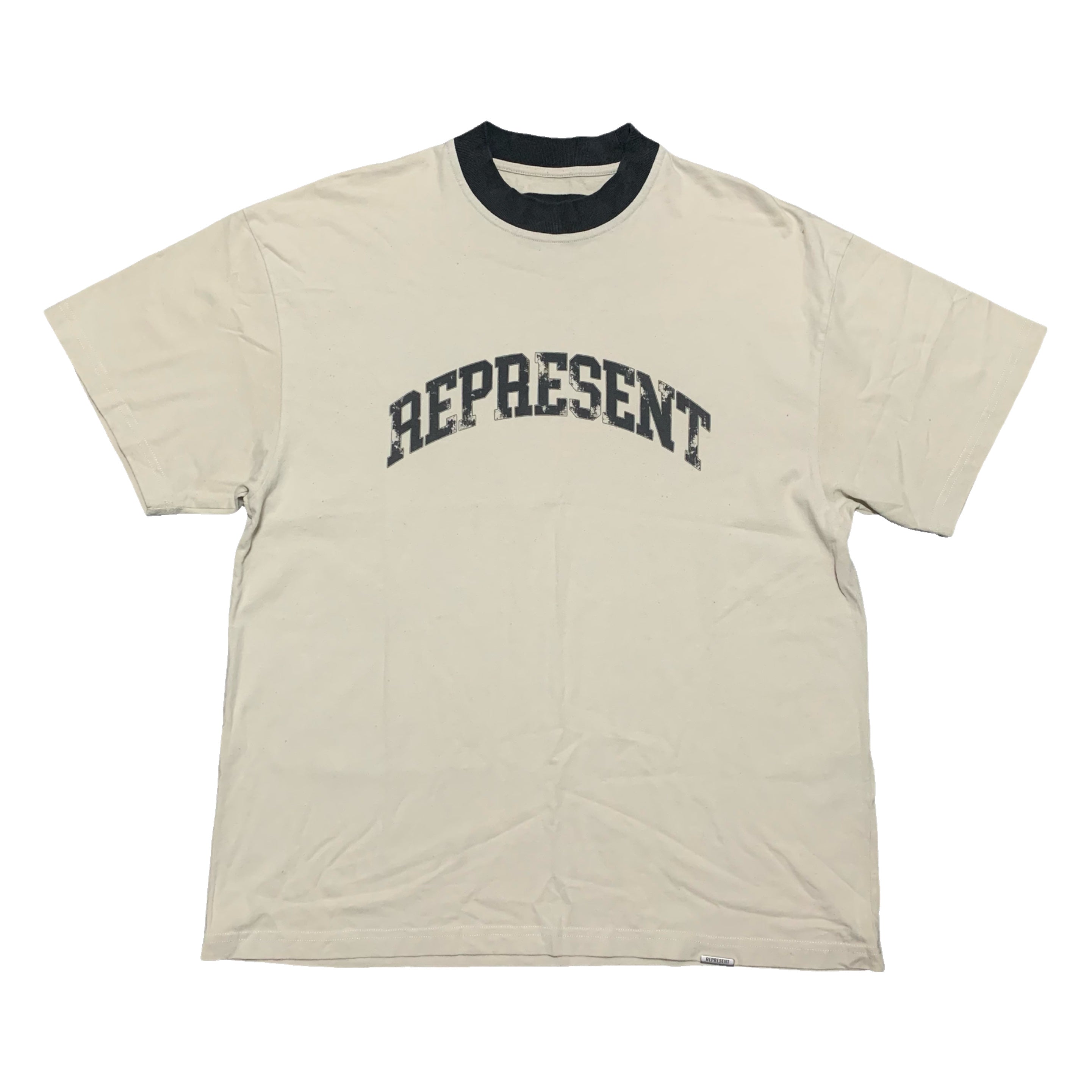 Represent Medium Arched Logo Vintage White Tee