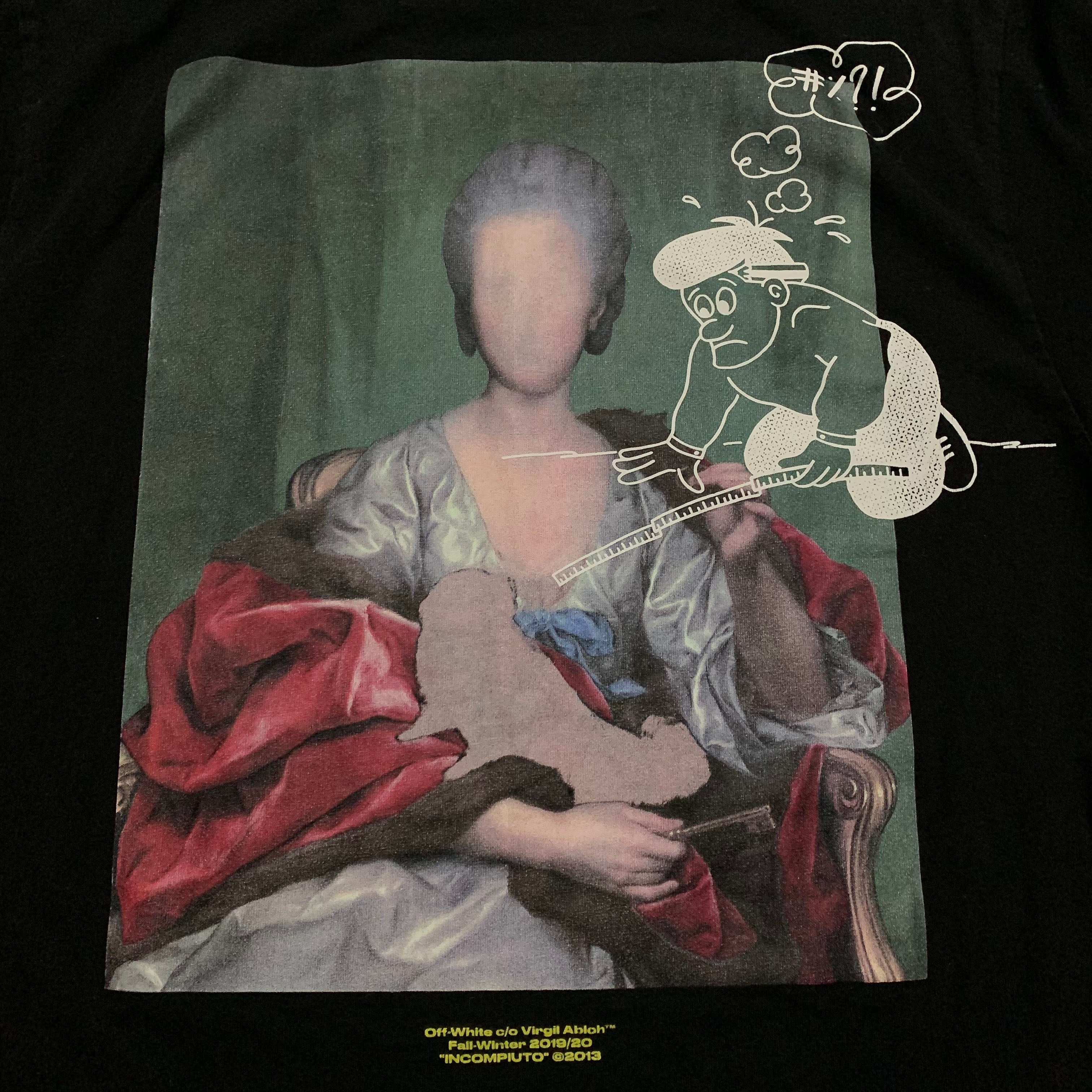 Off White Large Mariana De Silva Painting Black Tee Virgil Abloh (OMAA027E19185005)