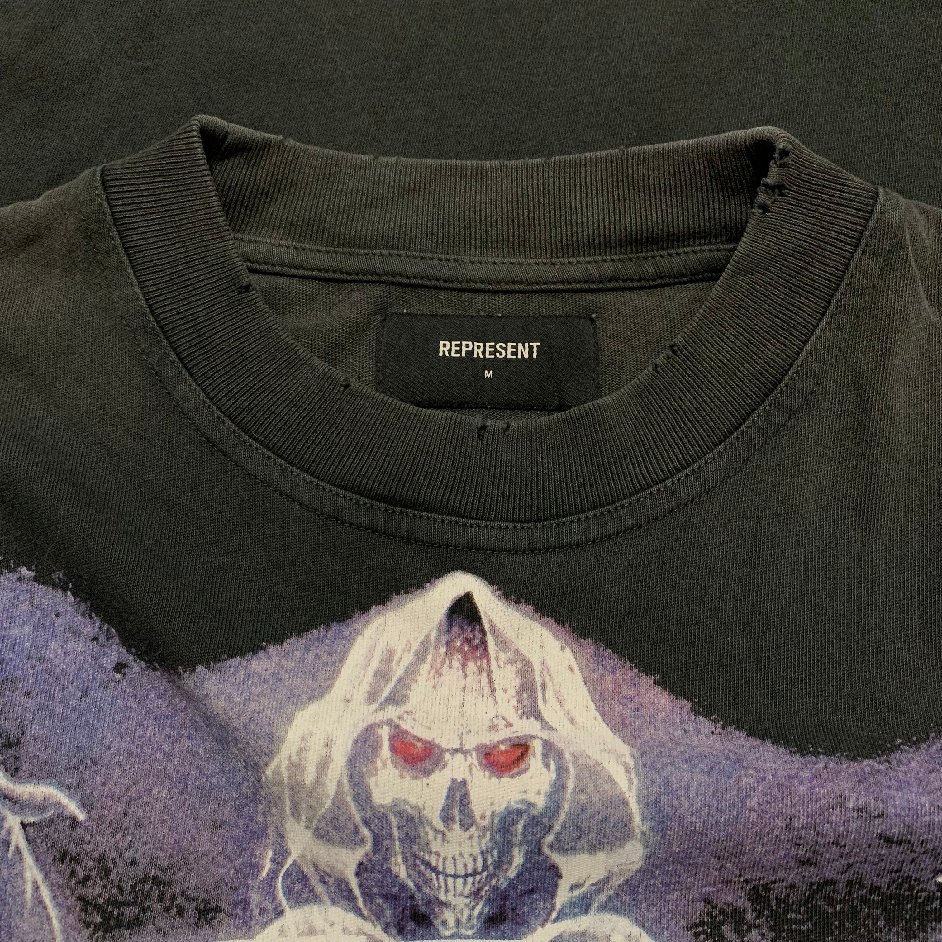 Represent Medium Spirit Reaper Vintage Black Tee