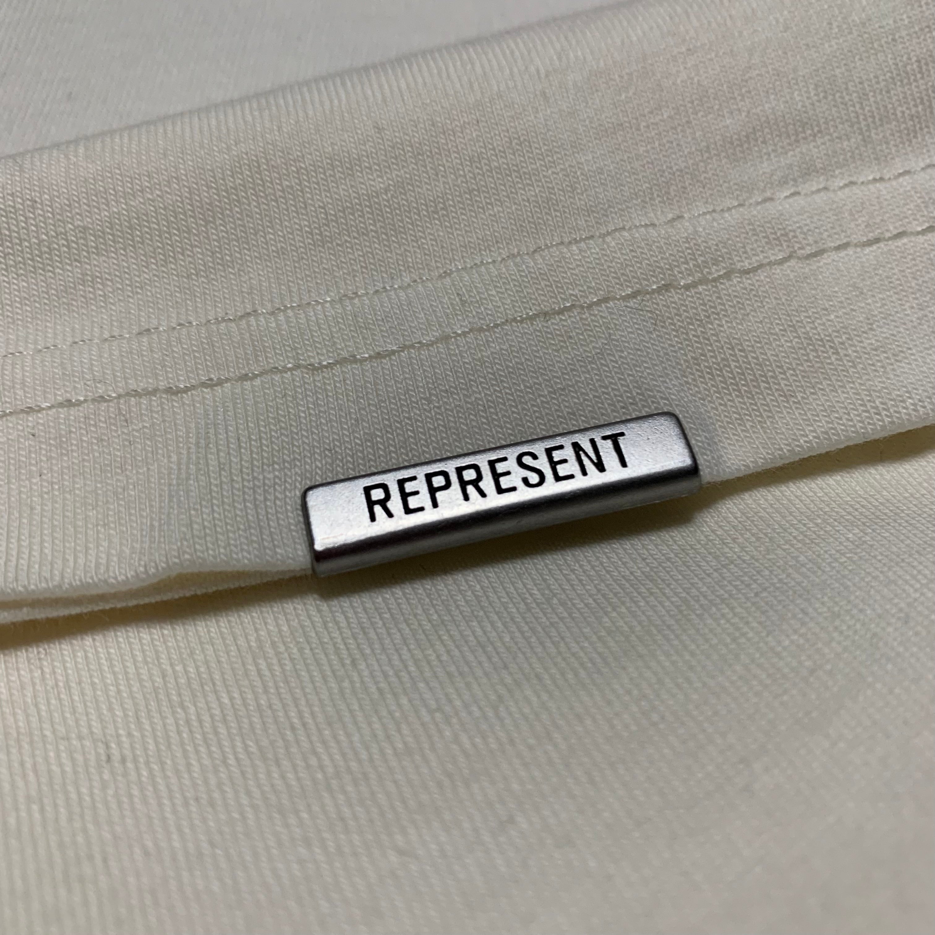 Represent Medium Grand Vintage Hand Drawn Aged White Tee