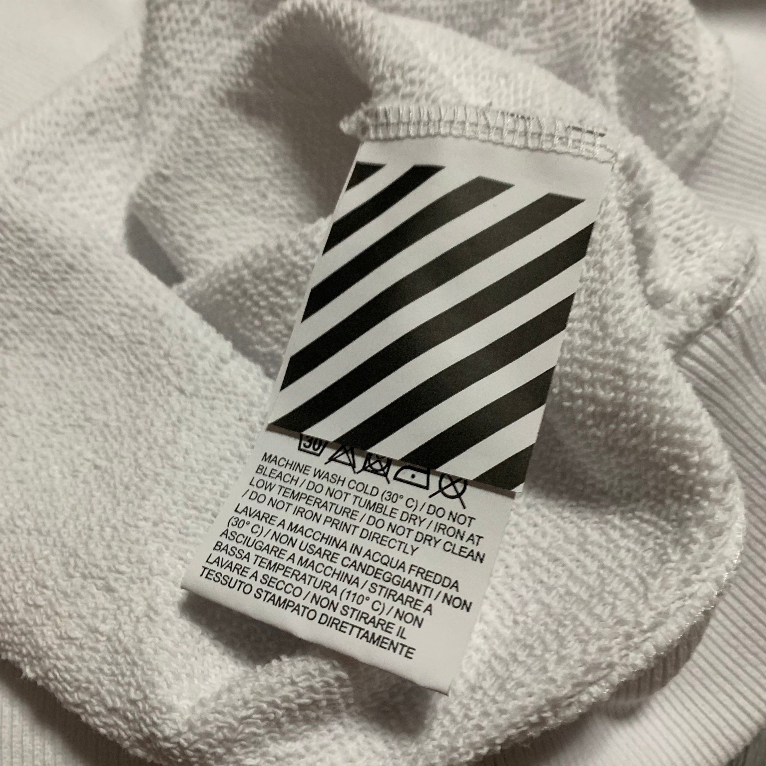 Off White Large 'Logo' White Sweatshirt Crewneck Virgil Abloh