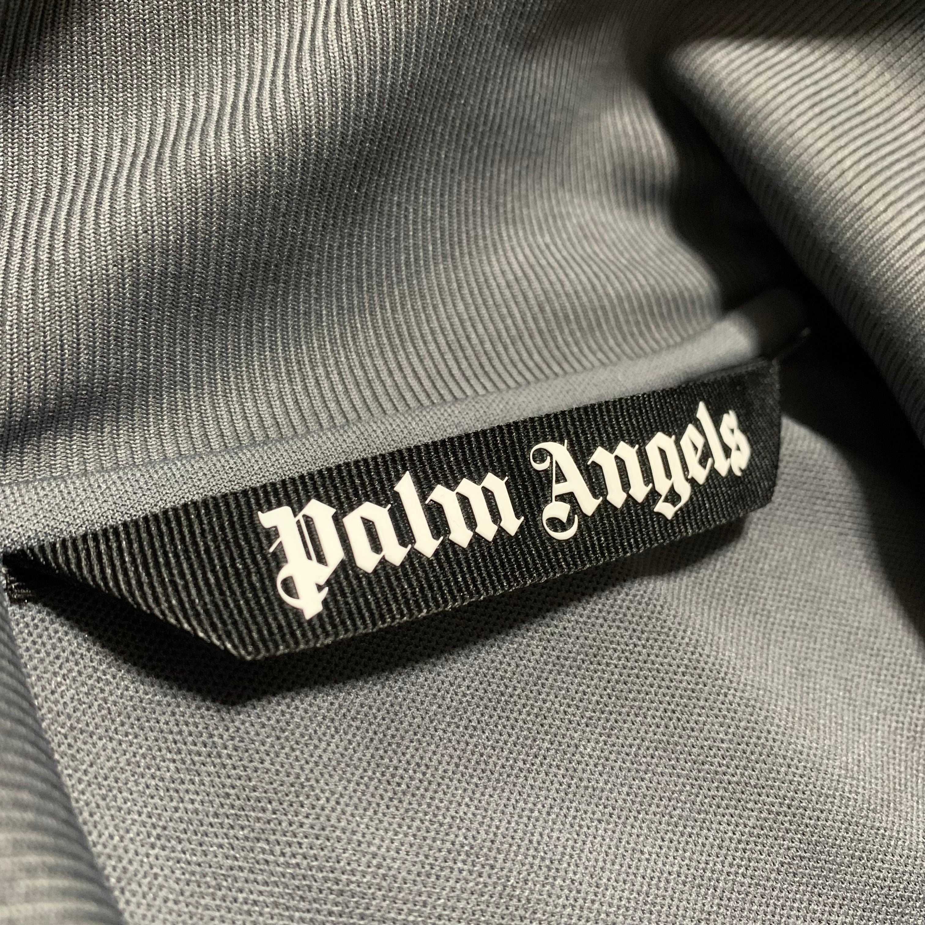 Palm Angels Small Garment Dyed Track Jacket Dark Grey