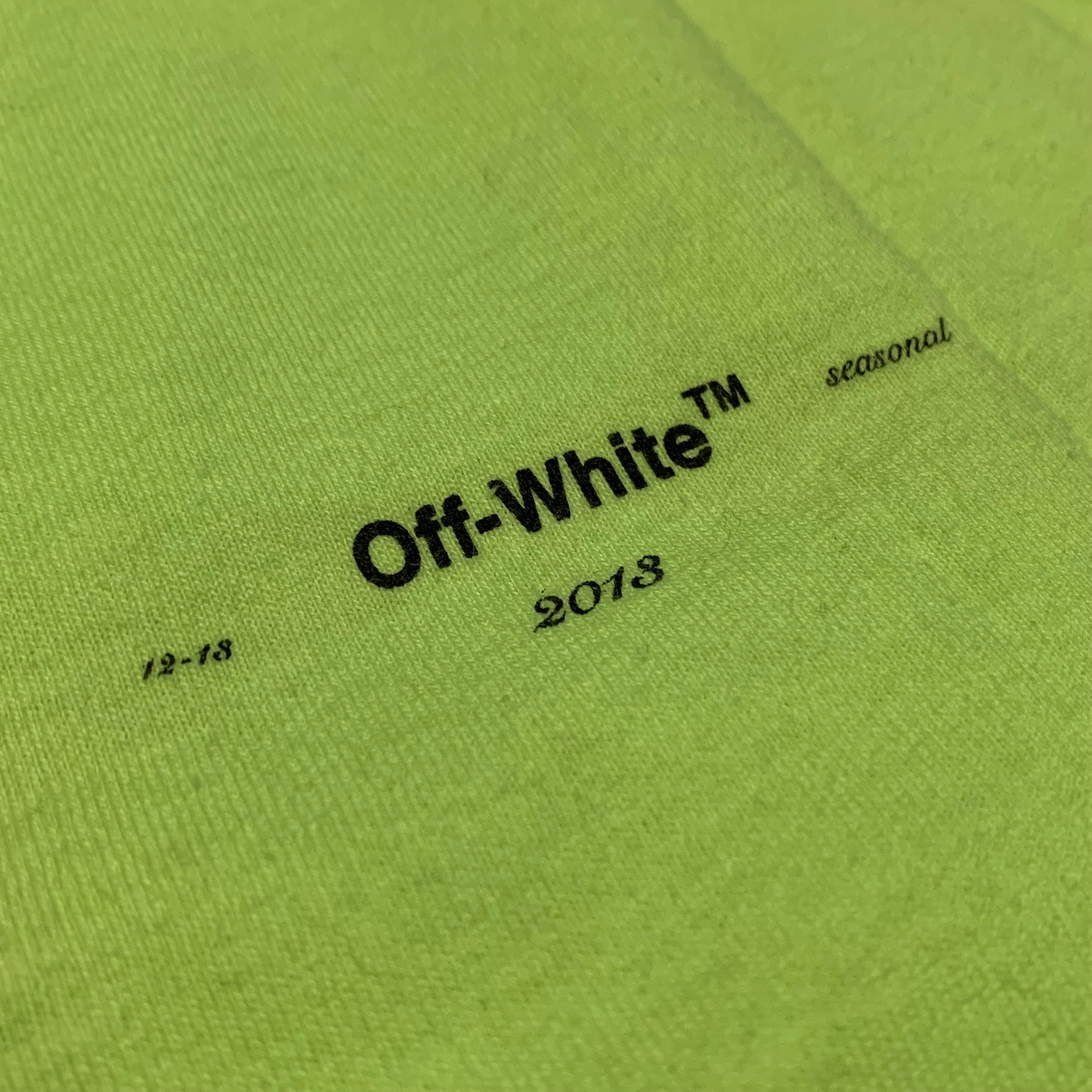 Off White Large Arrows Neon Green Yellow Tee Virgil Abloh