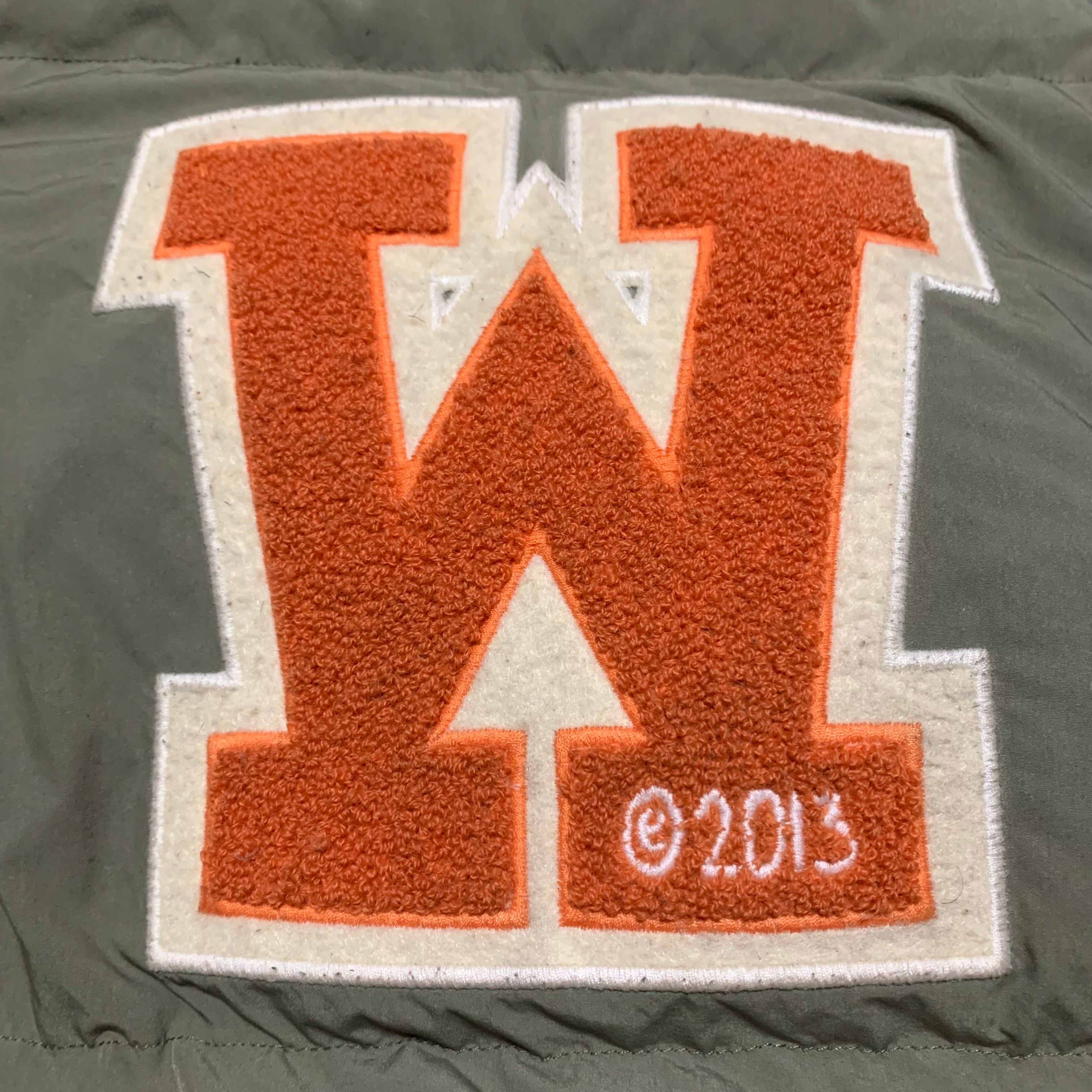 Off White Medium Puffer Logo Patch Army Green Jacket Virgil Abloh 2022