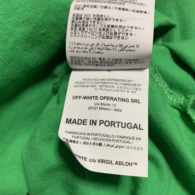 Off White Medium Public Television Green Long Sleeve Tee Virgil Abloh