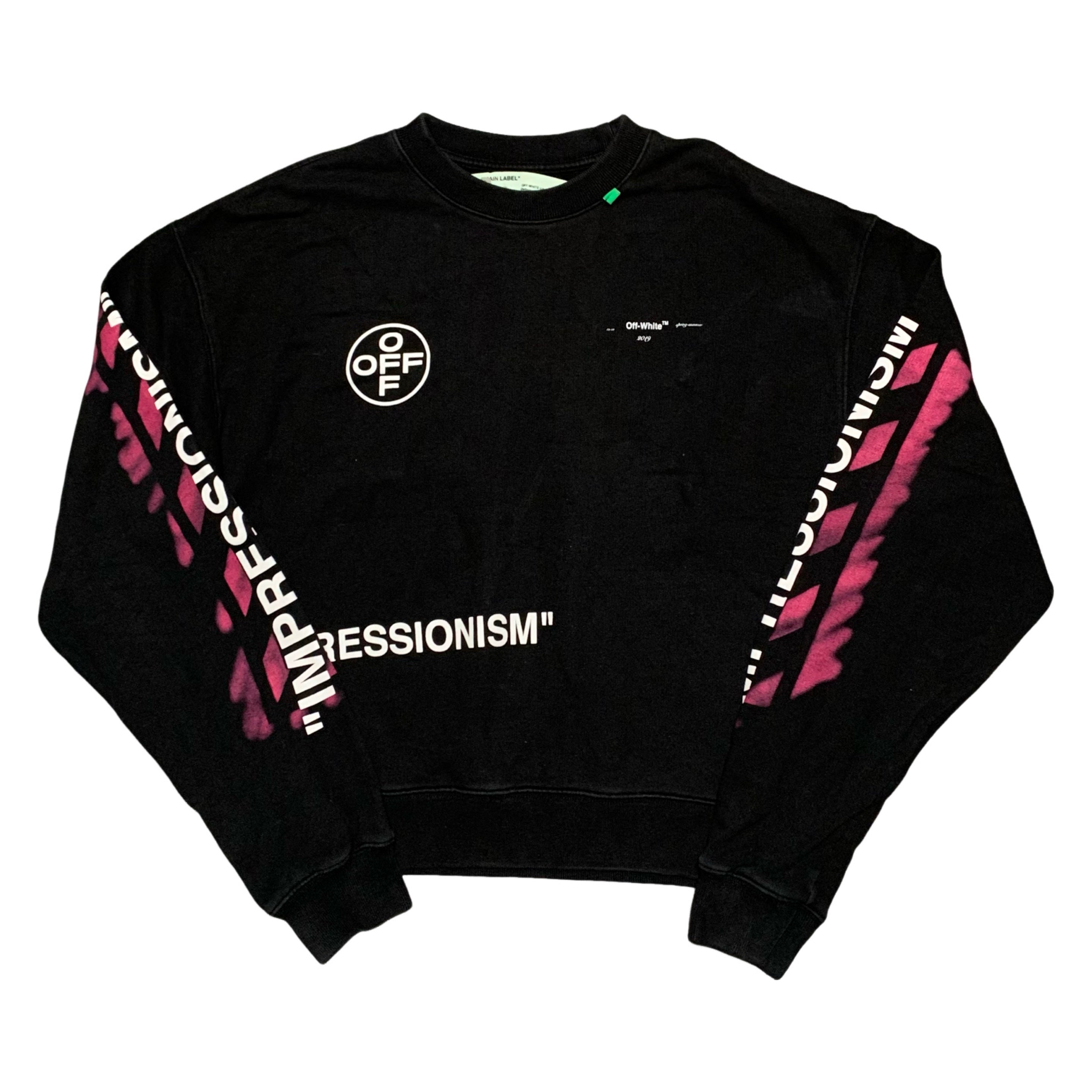 Off White XS Impressionism Arrows Black Sweatshirt Crewneck Virgil Abloh