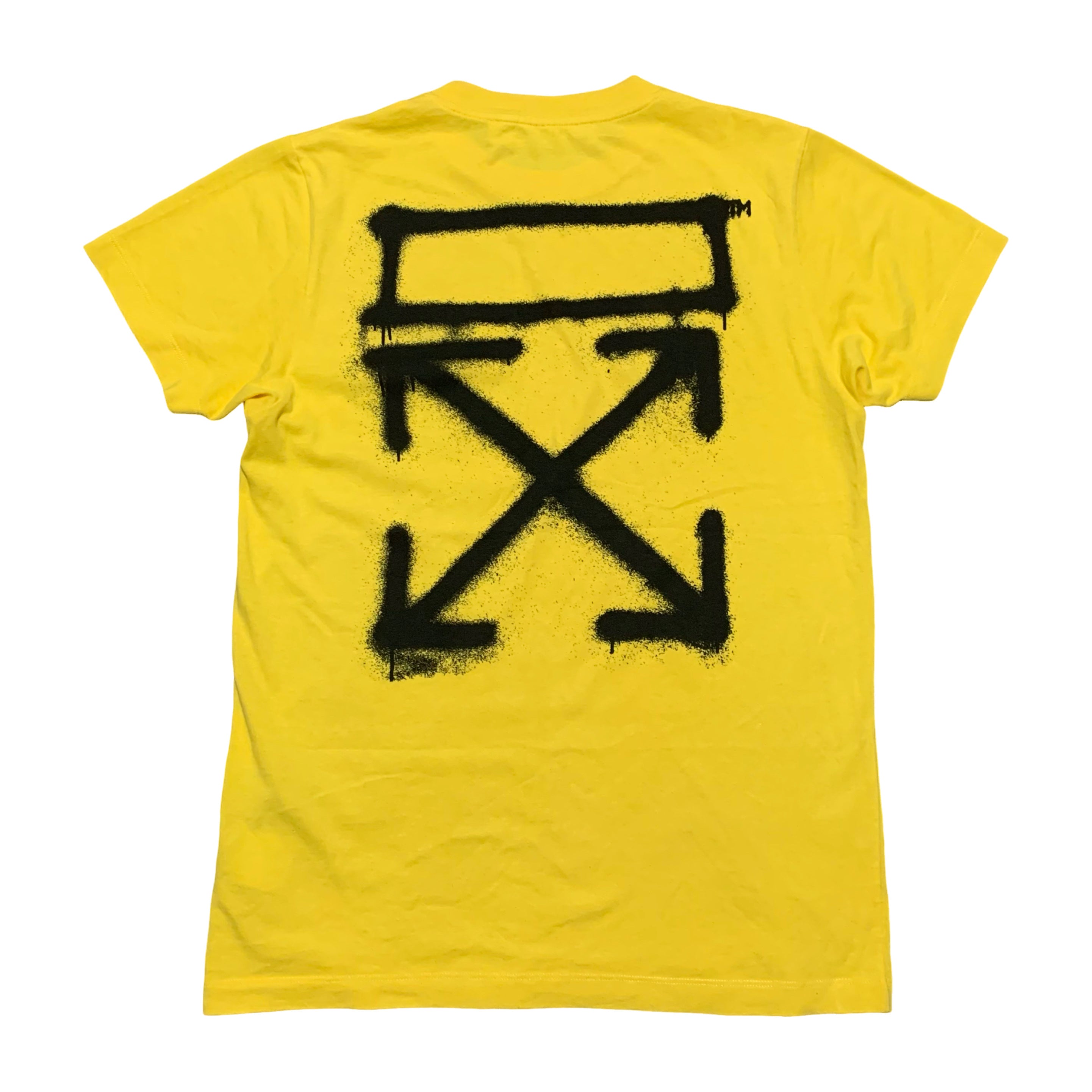 Off White Small Graffiti Arrows Yellow Tee Virgil Abloh