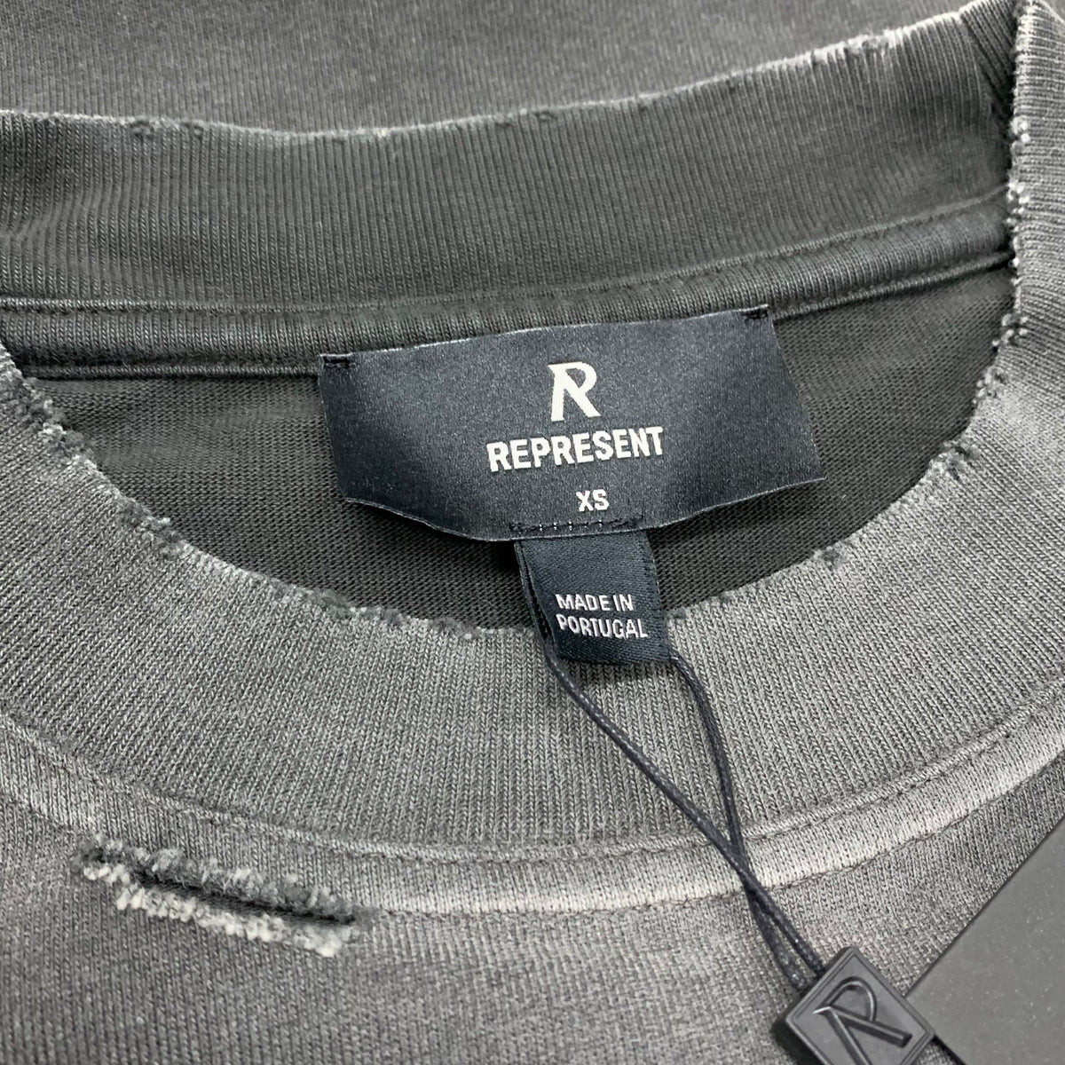 Represent XS Tee Banner Stained Black T-Shirt