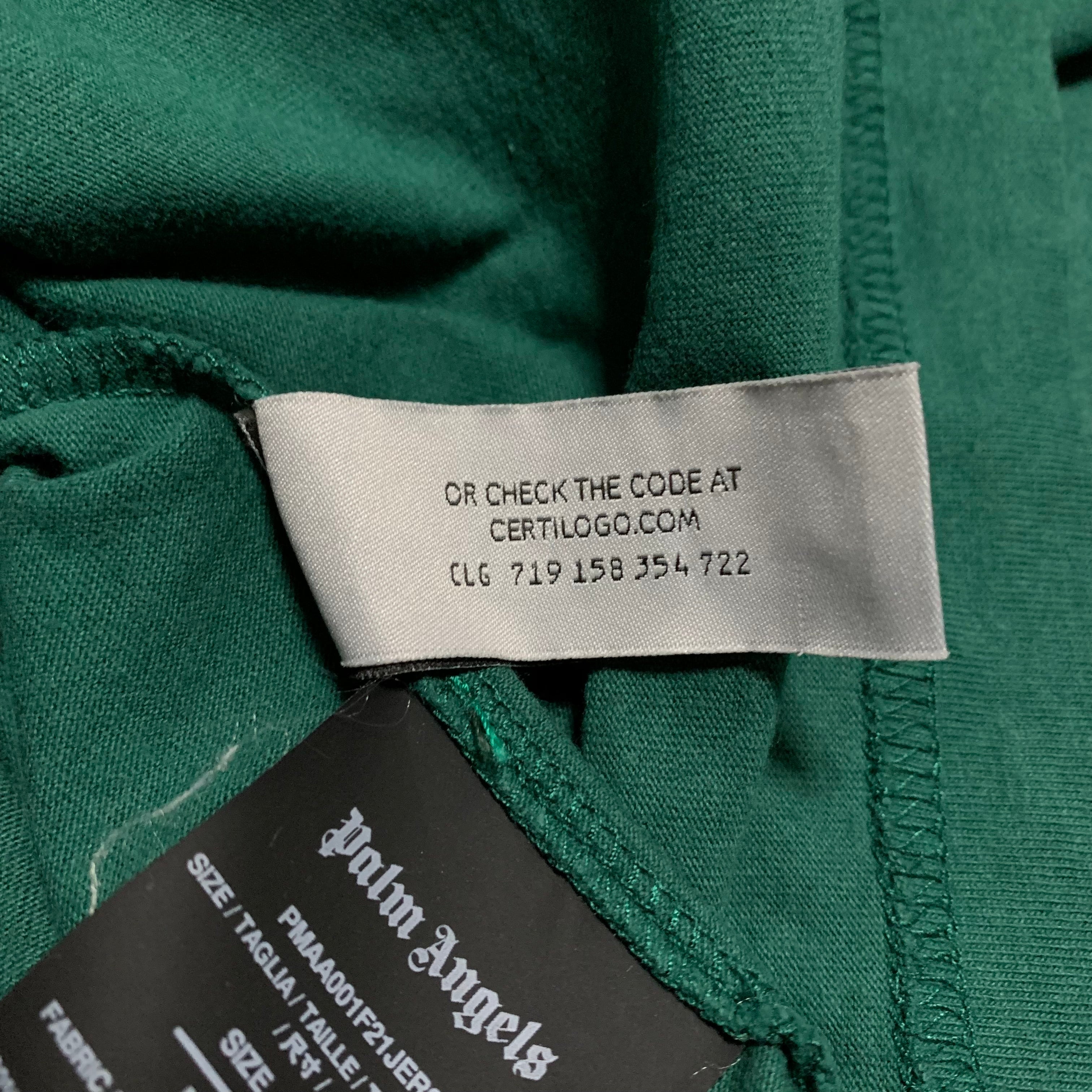 Palm Angels Large Classic Bear Sprayed Star Green Tee