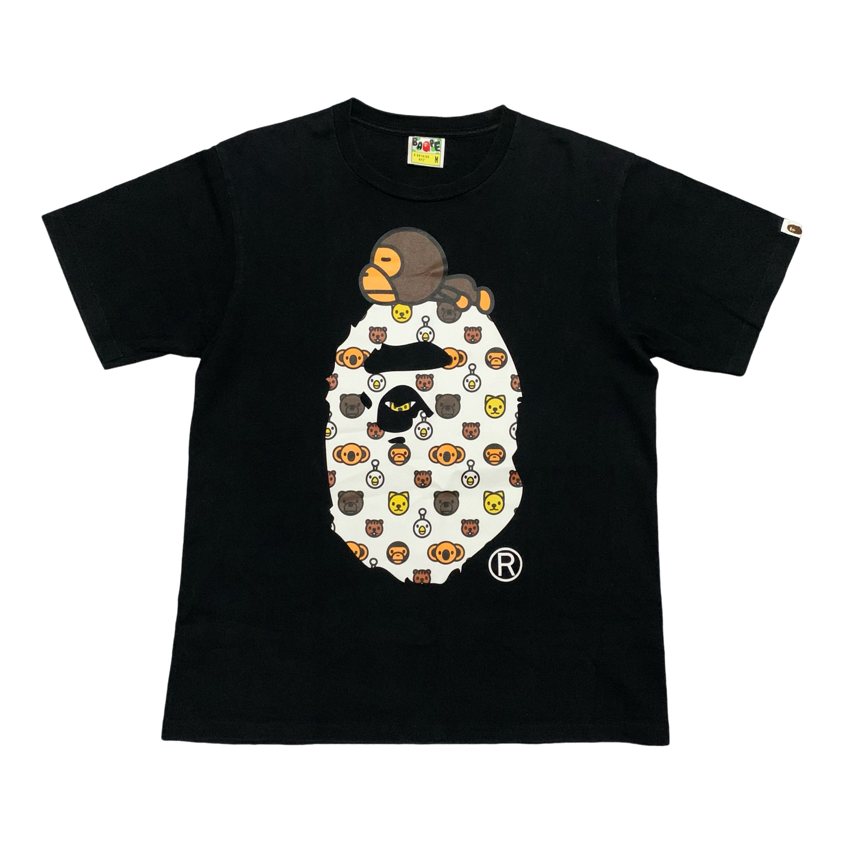 Bape Medium Baby Milo Ape Head Black Tee