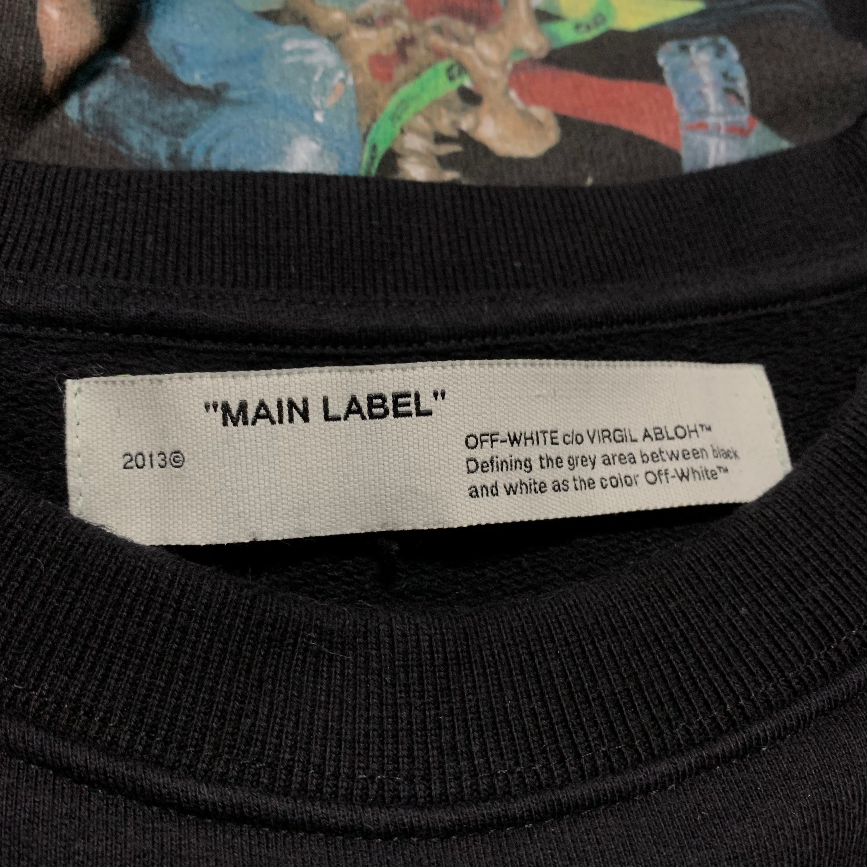 Off White XXL Golden Ratio Black Sweatshirt Crewneck Skeleton Virgil Abloh