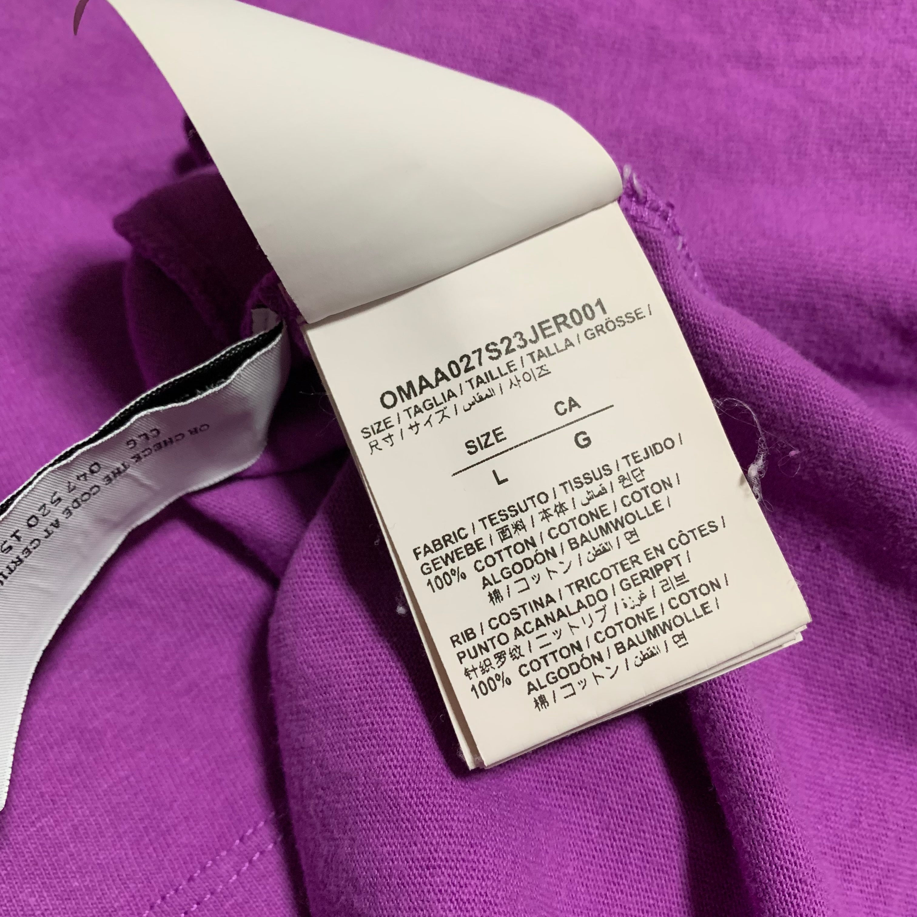 Off White Large Diag Tab Purple Tee Virgil Abloh