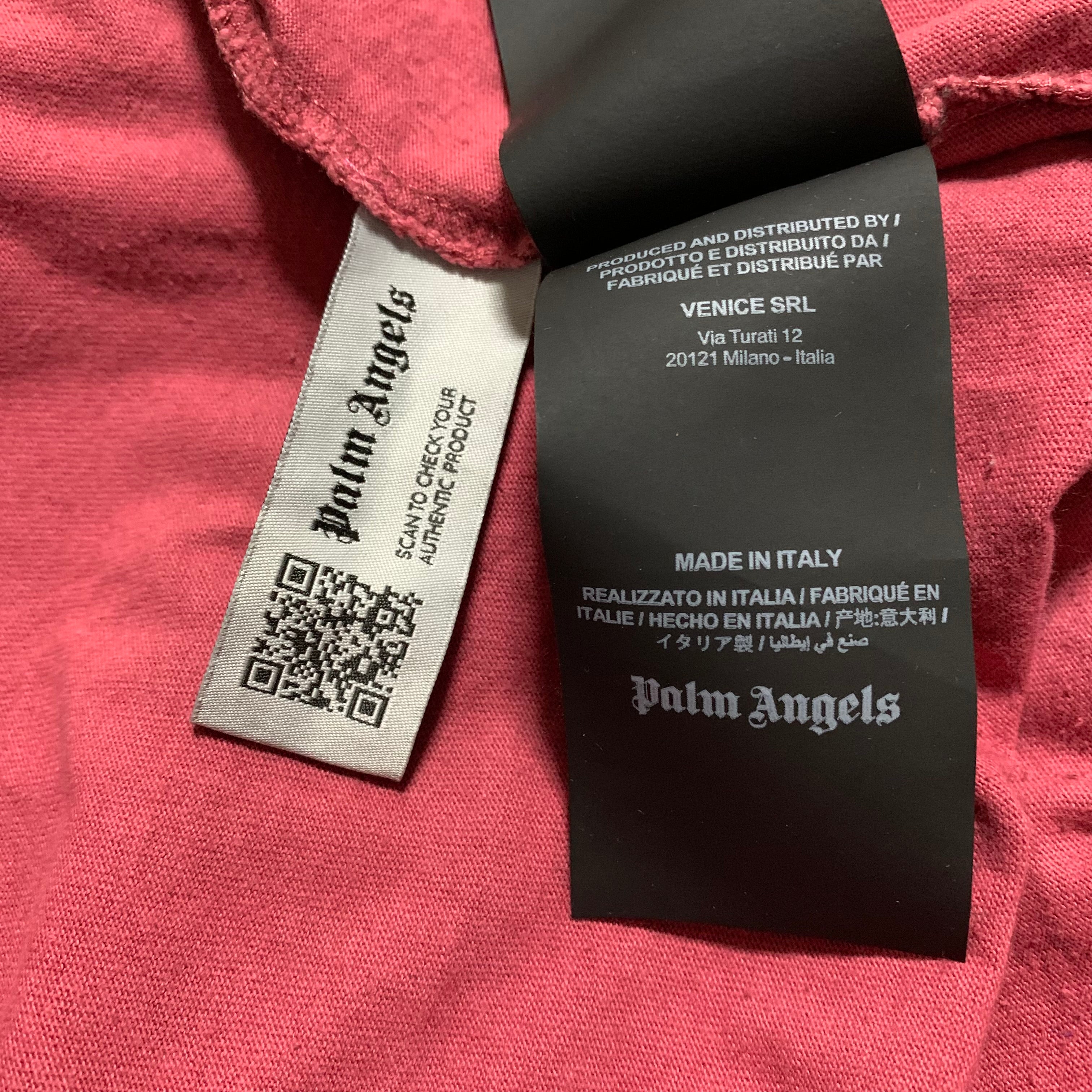 Palm Angels Small Kill The Bear Burgundy Pink Tee