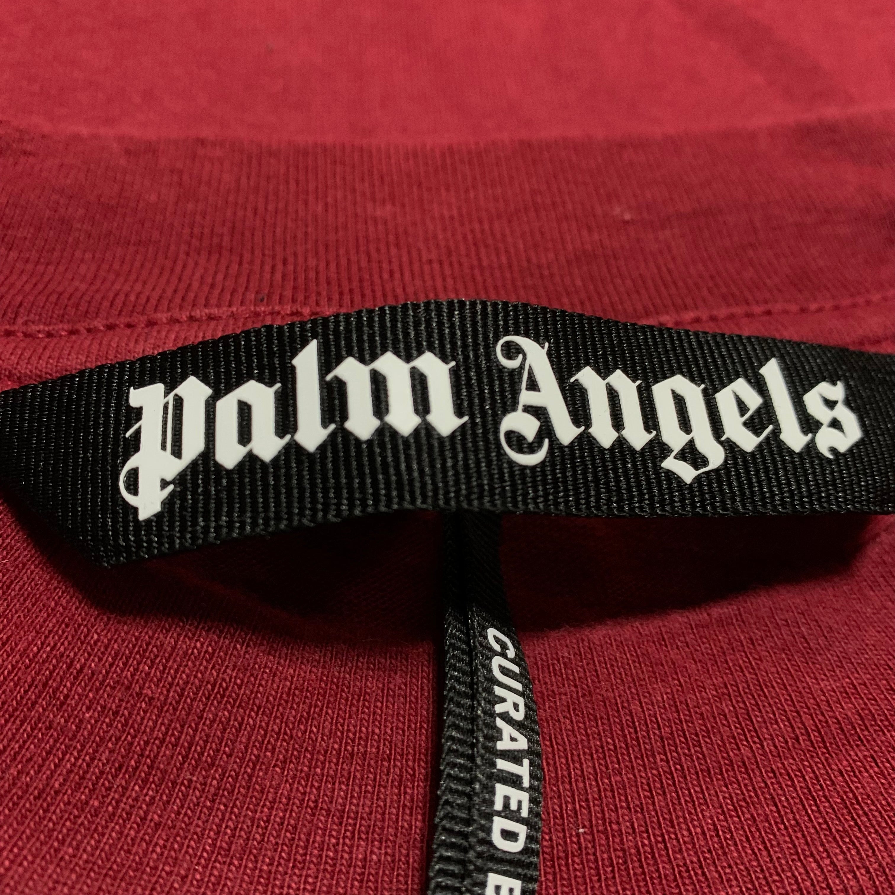 Palm Angels Medium Tee END Bear Rose Burgundy Red T-Shirt Limited Edition