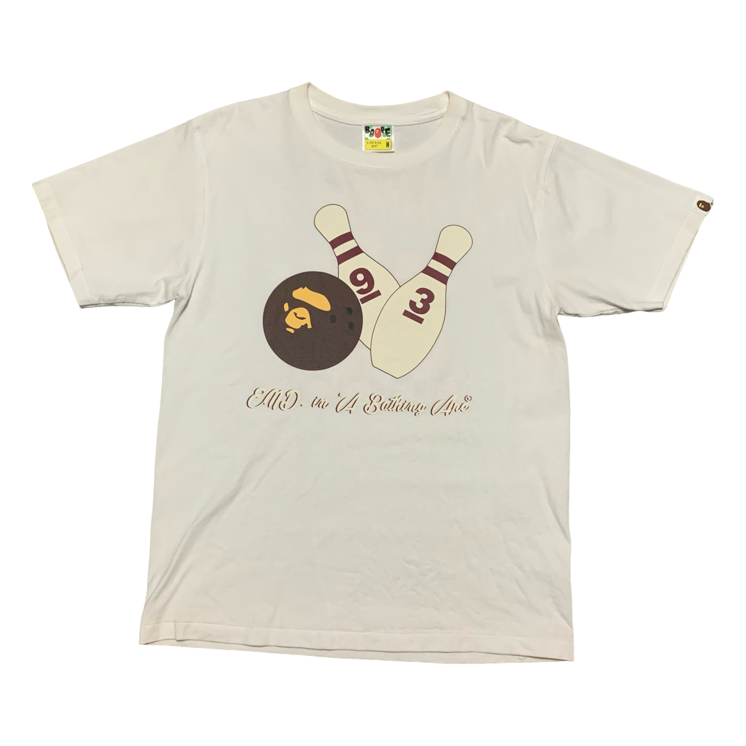 Bape Medium END Bowling White Tee A Bathing Ape
