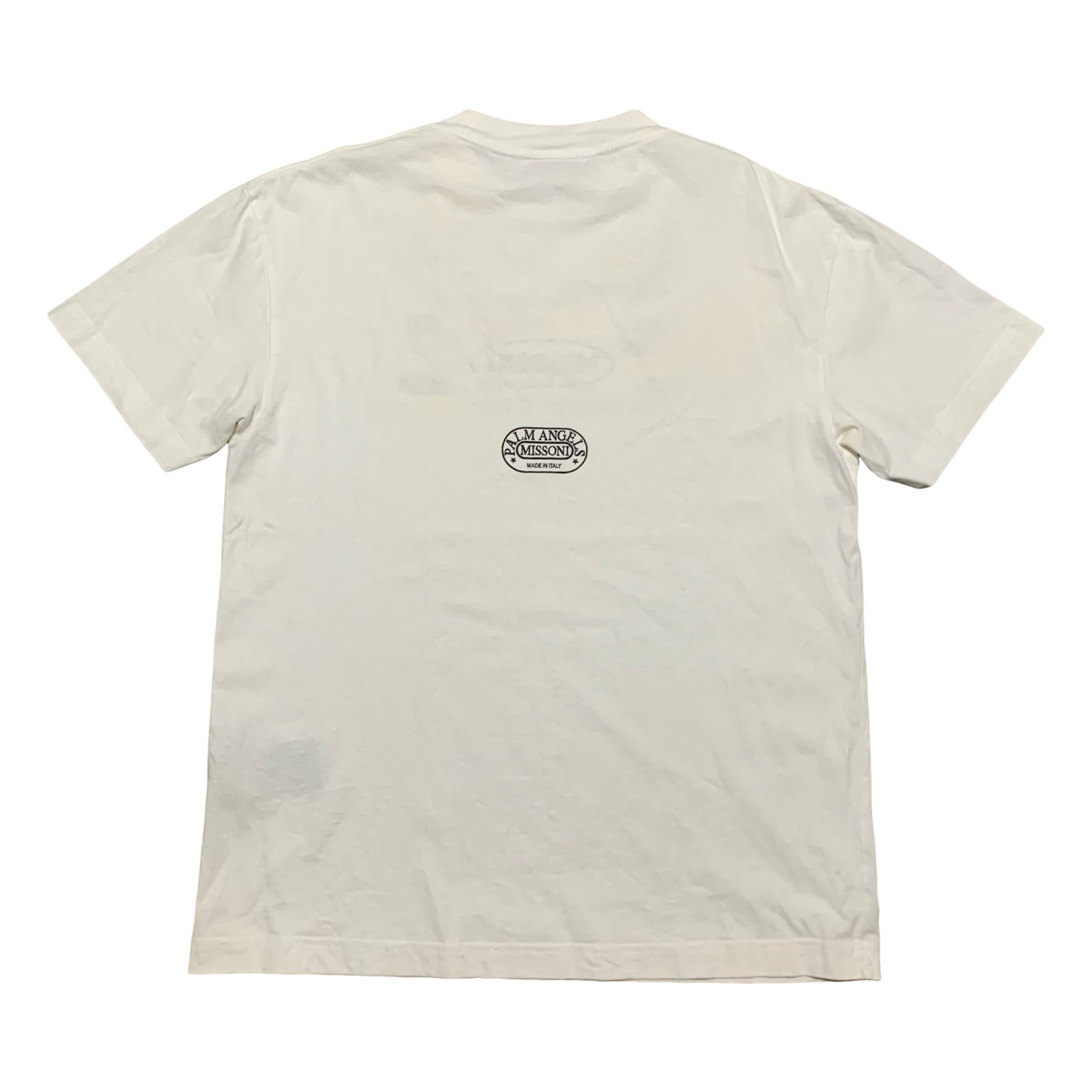 Palm Angels Large Missoni Spray Paint White Tee