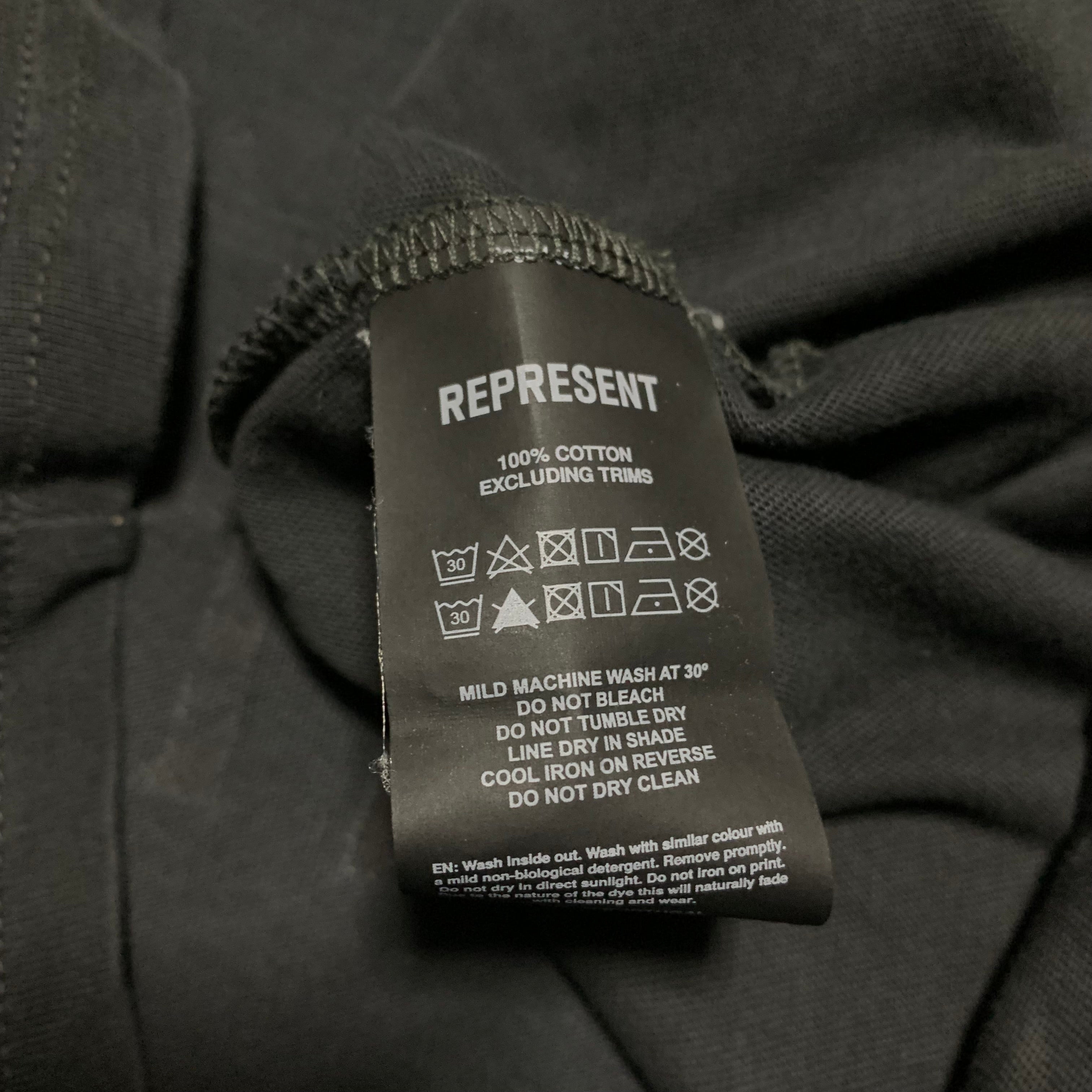 Represent Small Eagle End Stained Black Tee