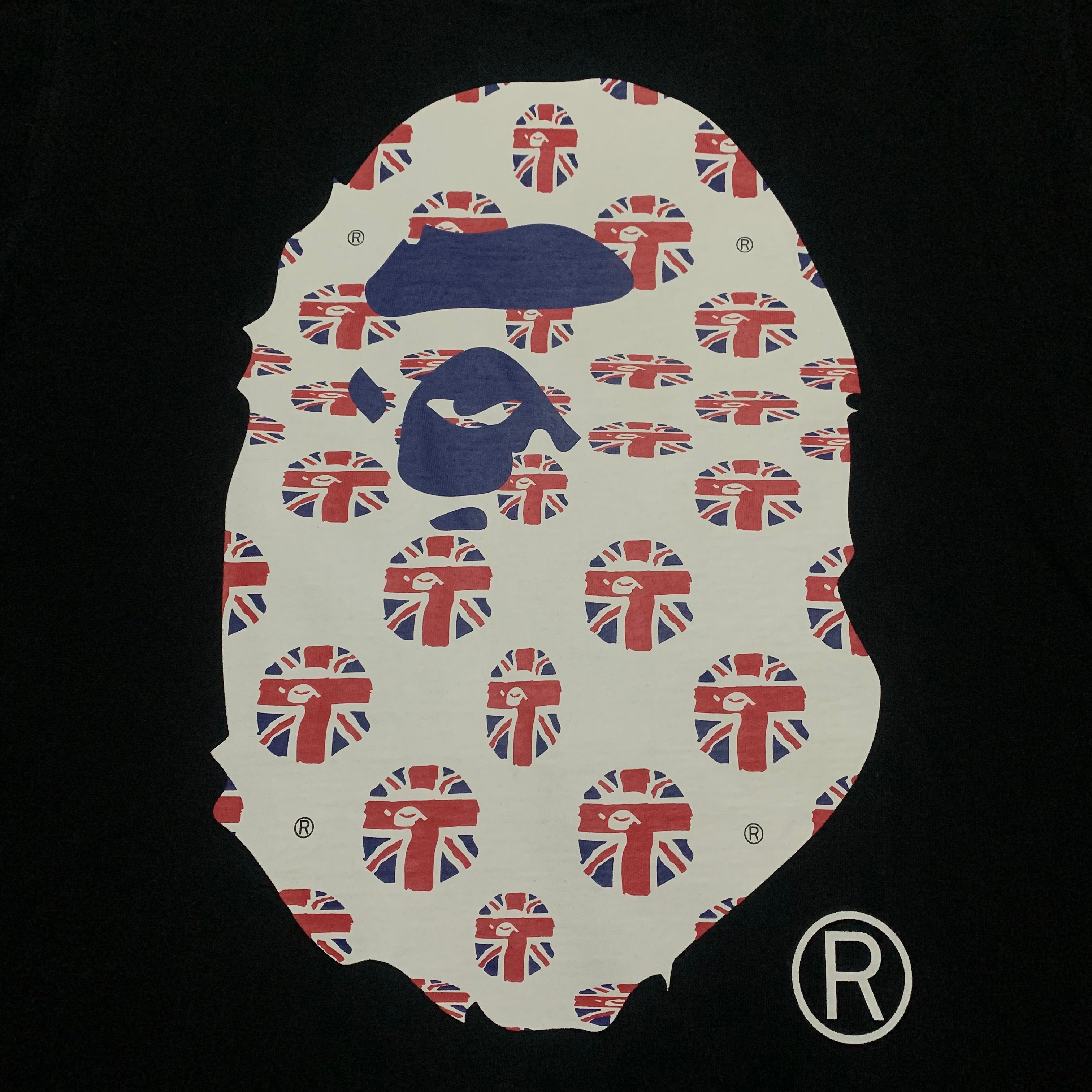 Bape Medium Big Ape Head UK London Store Black Tee