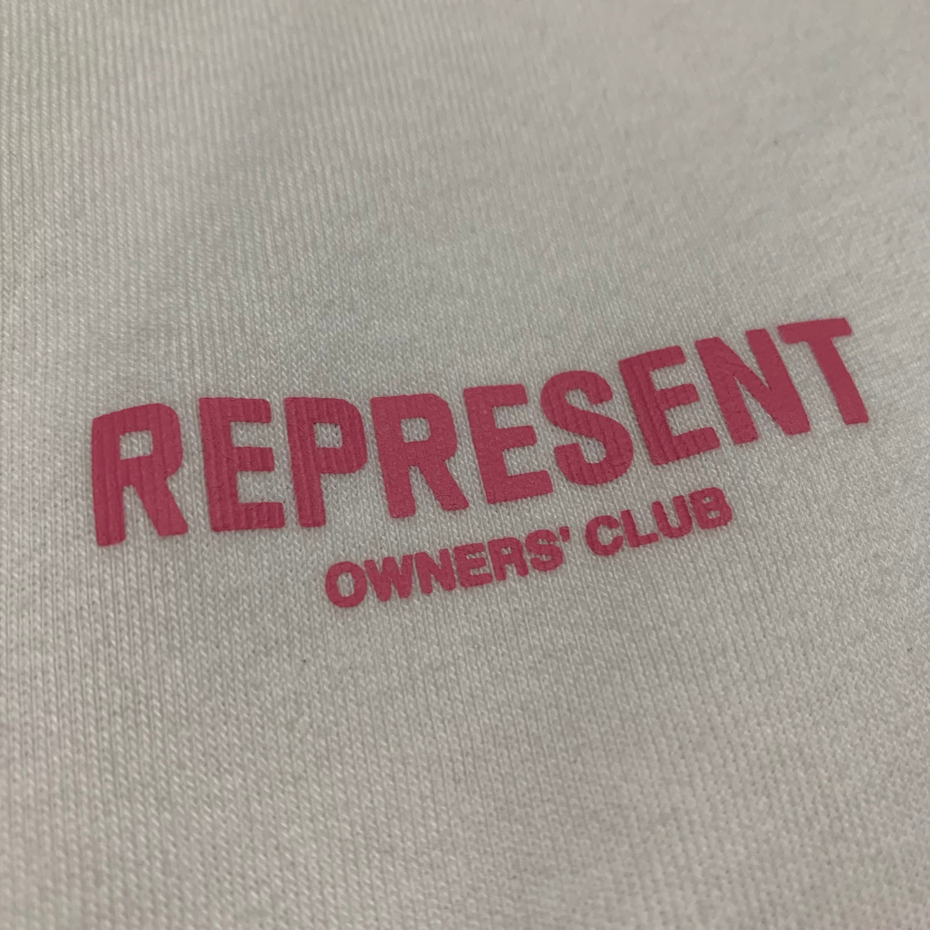 Represent Small Owners Club Bubblegum Pink Flat White Tee