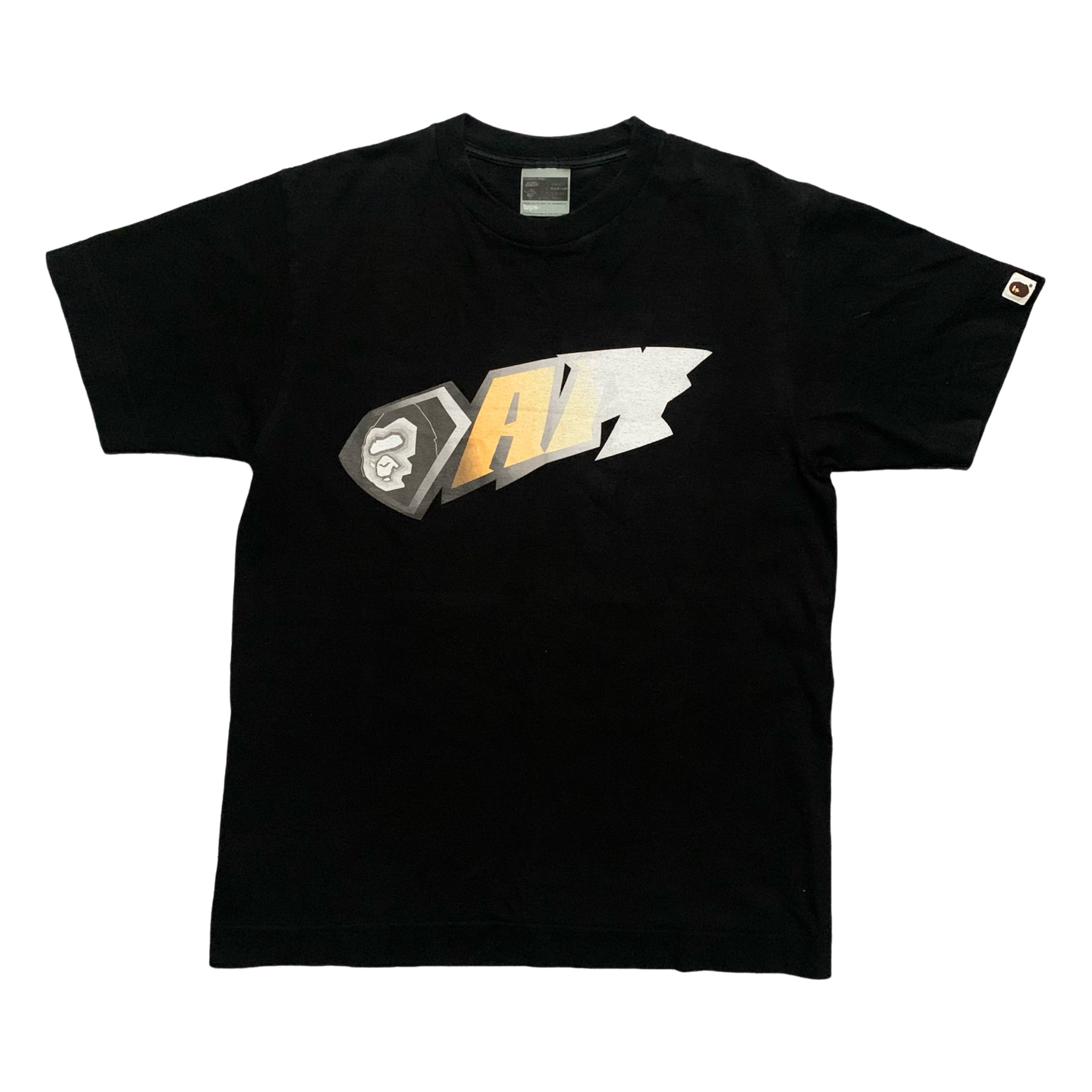 Bape Medium Graphic Black Tee A Bathing Ape Vintage Rare OG 1999 90s