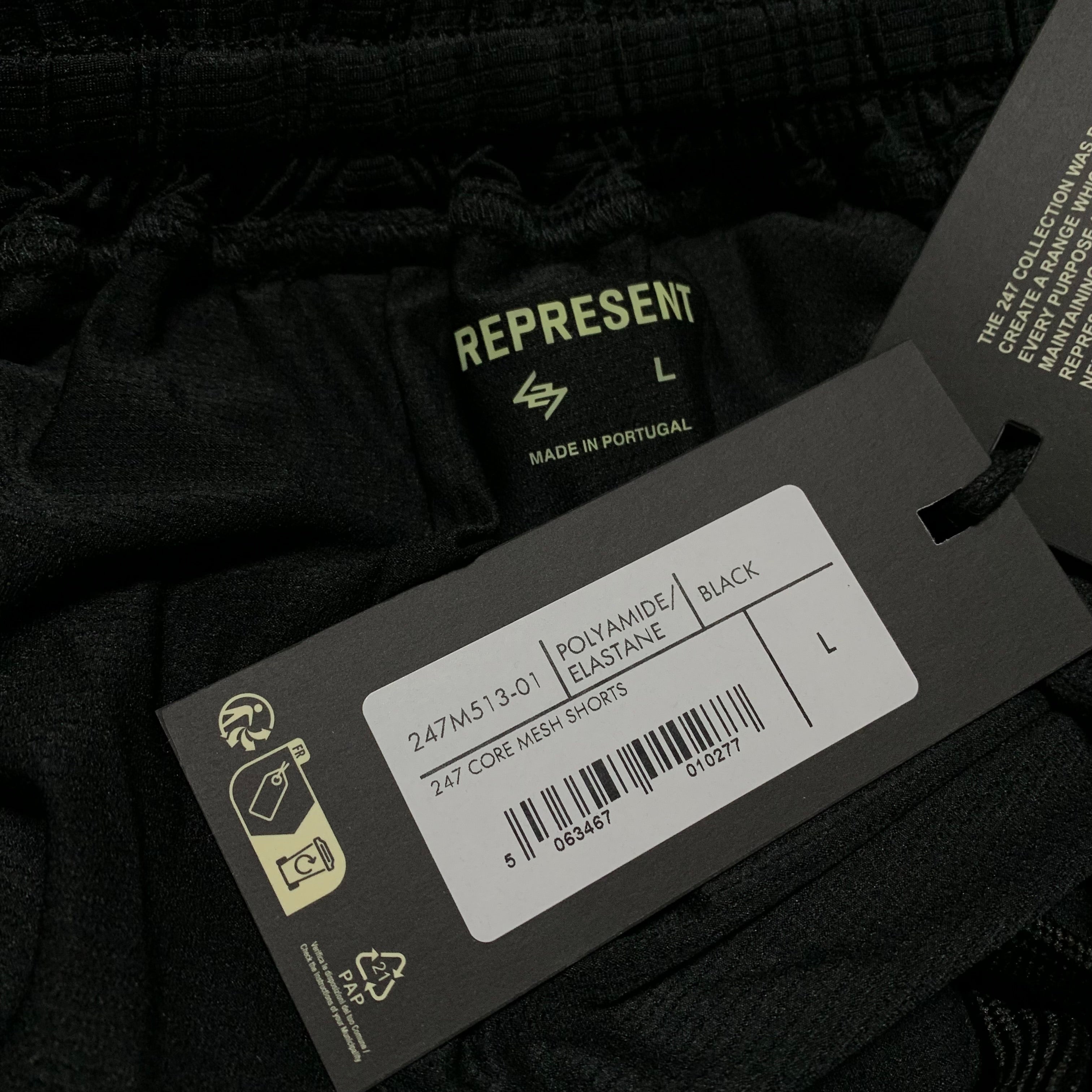 Represent Large Shorts 247 DNA Mesh Black Shorts