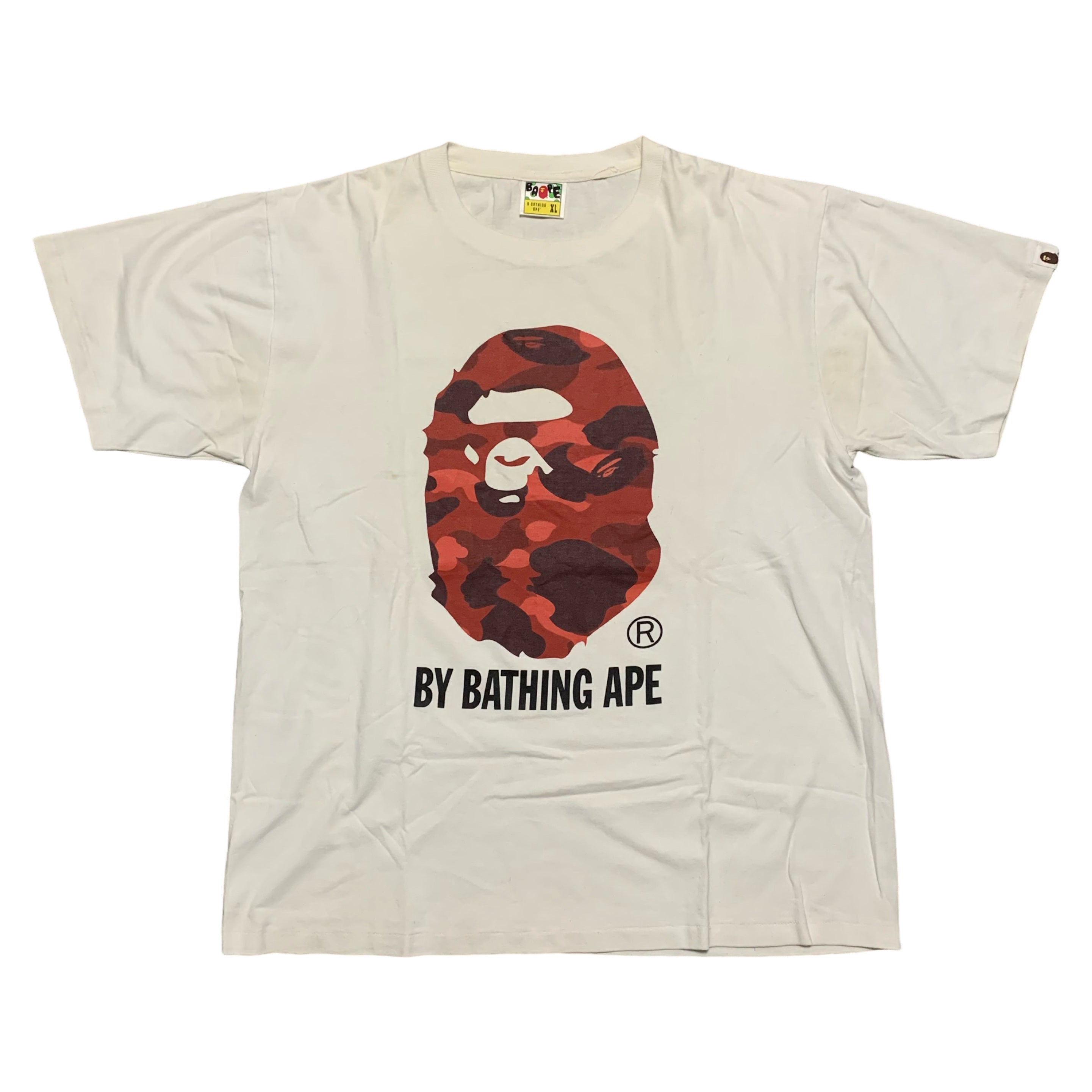 Bape XL Red Camo White Tee By Bathing Ape