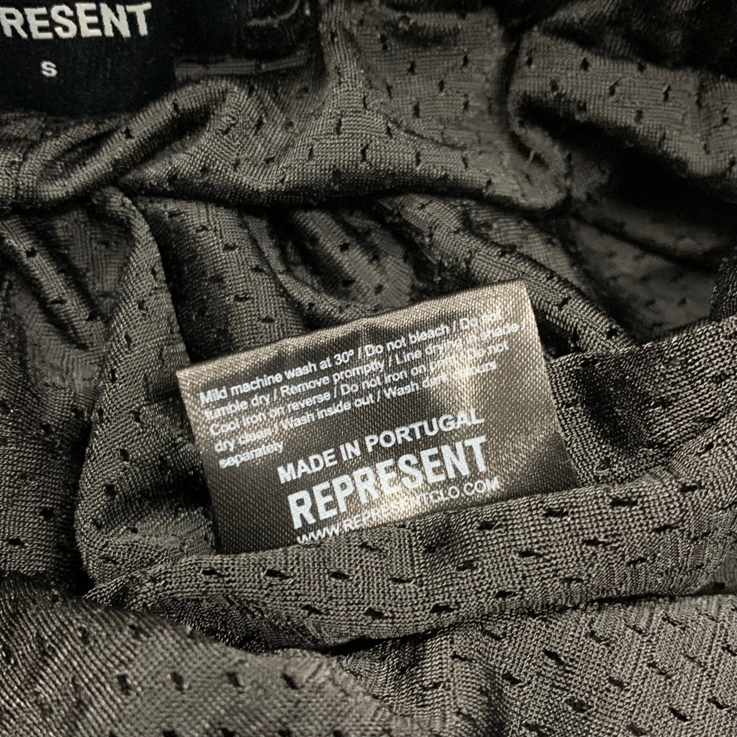 Represent Small Shorts Owners Club Black Mesh Zip Shorts