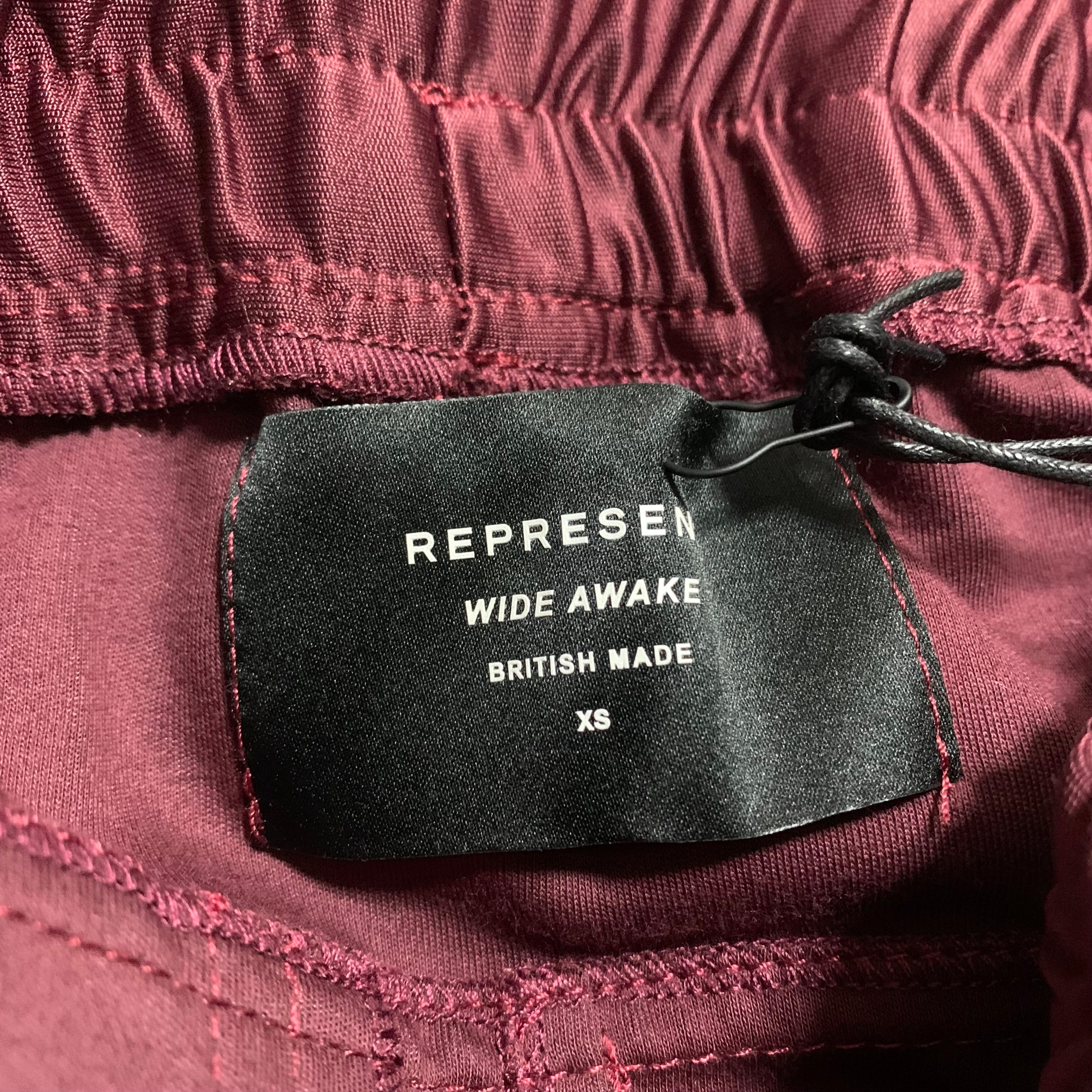 Represent XS Track Pants Bottoms Burgundy Wide Awake