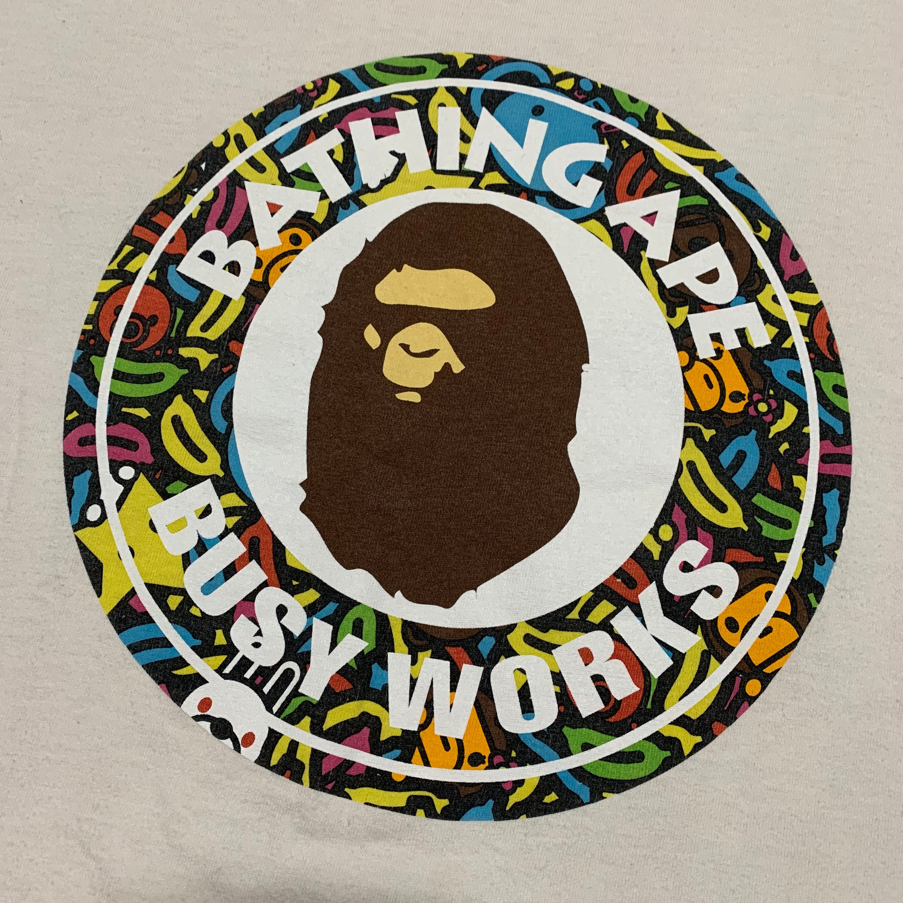 Bape Medium Baby Milo Busy Works White Tee A Bathing Ape