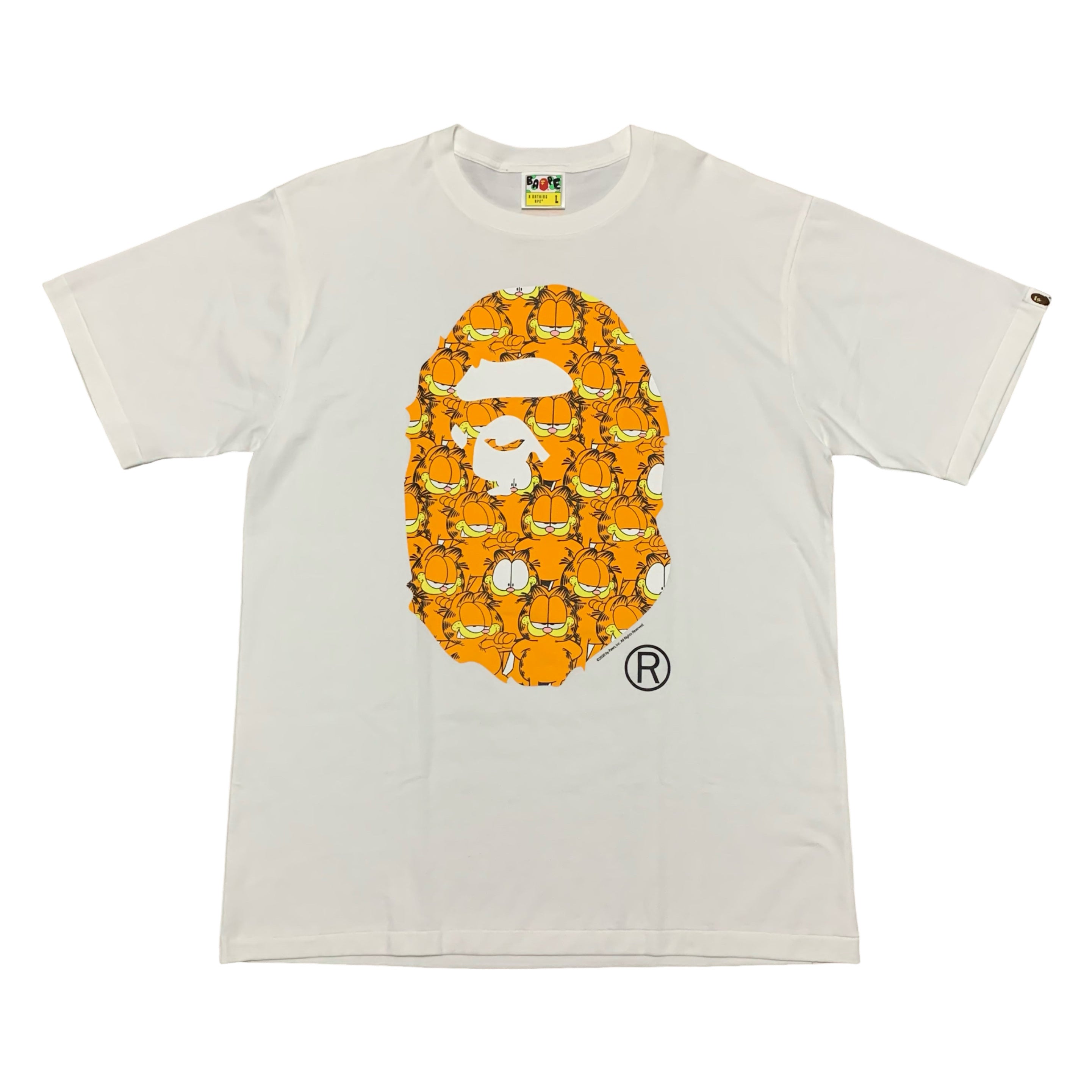 Bape Large Garfield Ape Head White Tee A Bathing Ape 2020