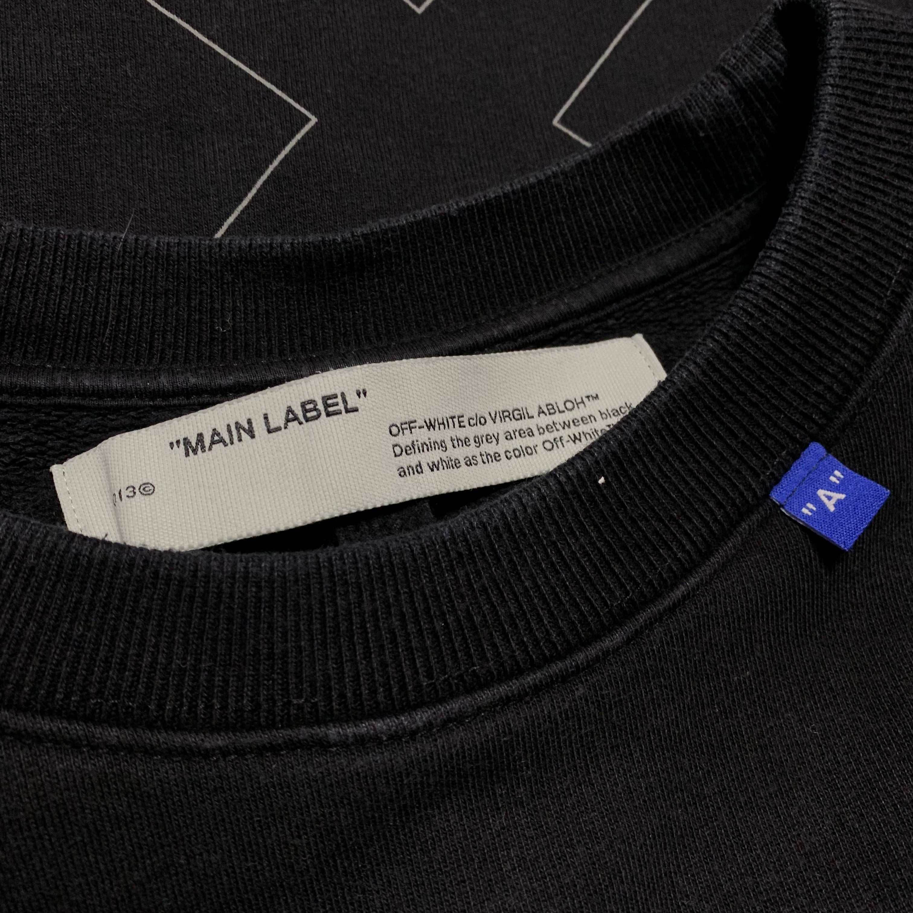Off White Large Outline Arrows Black Sweatshirt Crewneck Virgil Abloh