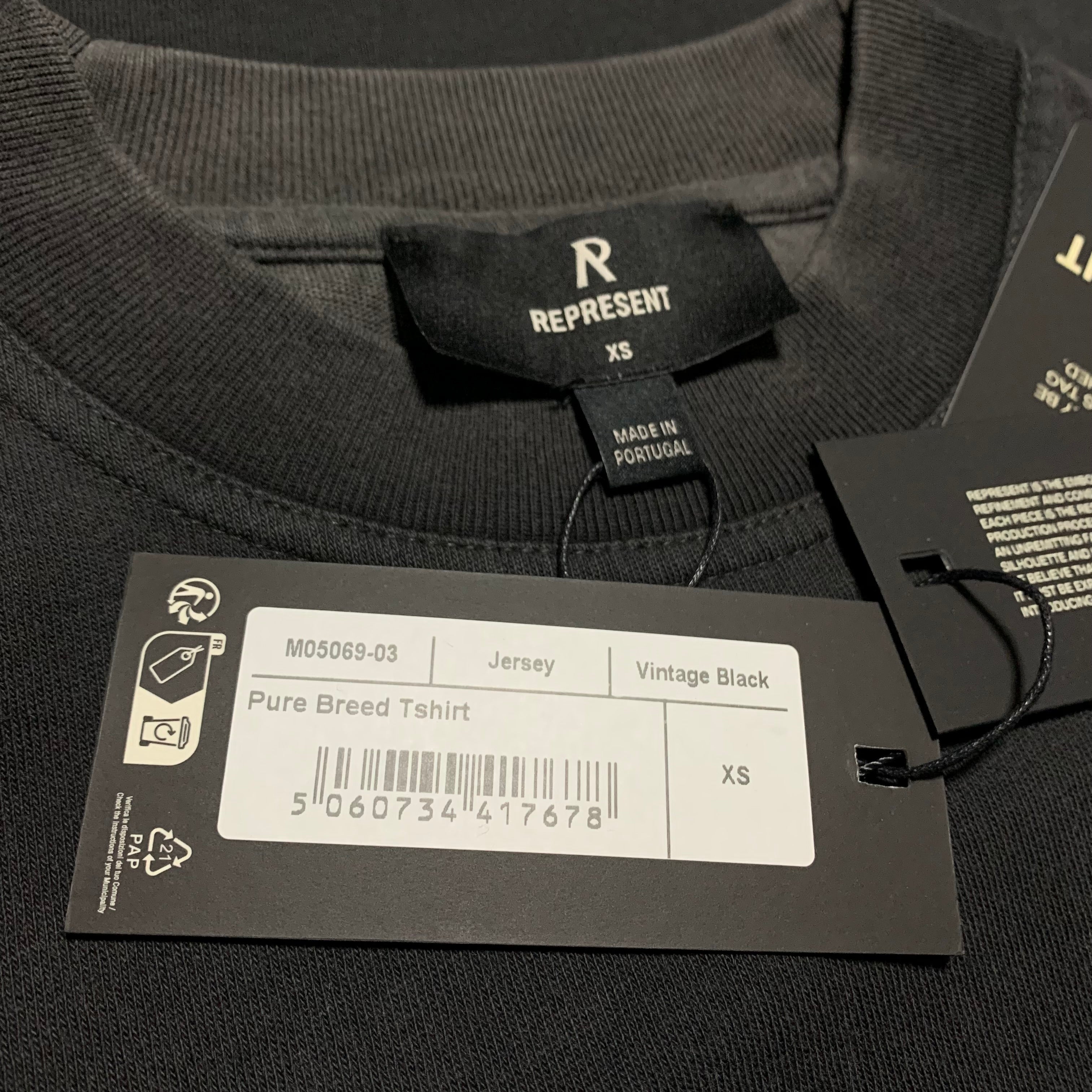 Represent XS Pure Breed Graphic Vintage Black Tee