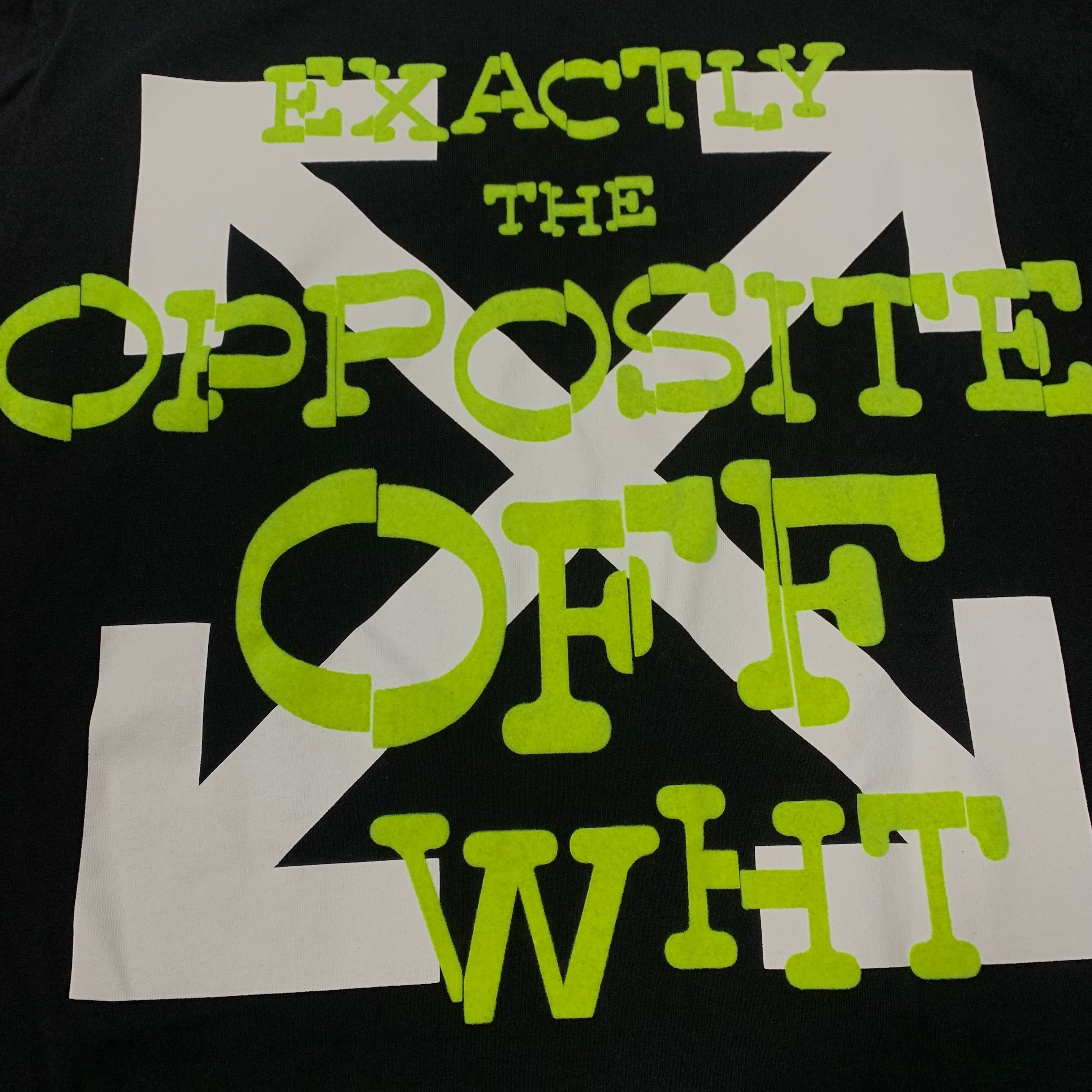 Off White Medium Tee Exactly The Opposite Arrows Black T-Shirt Virgil Abloh