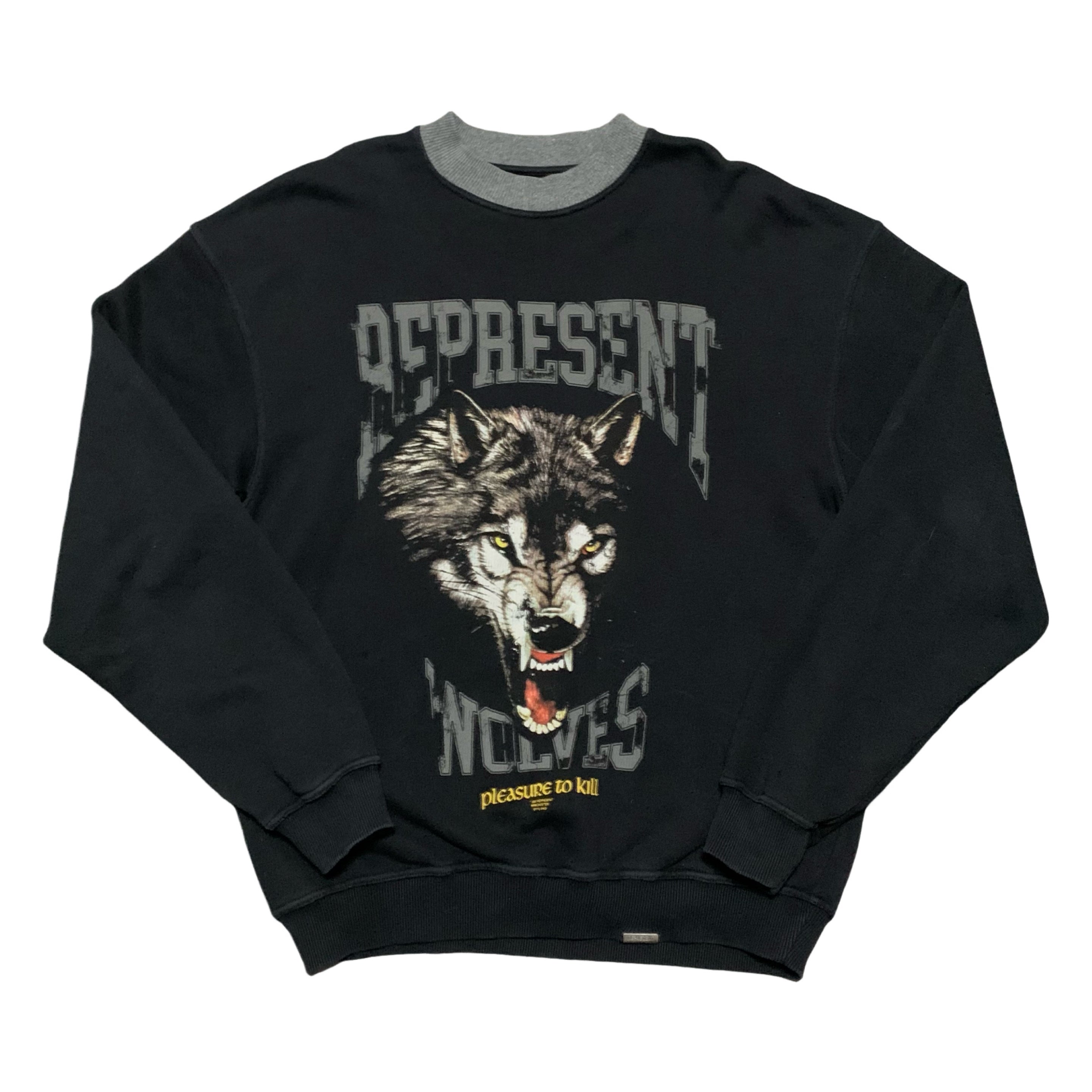 Represent Medium Pleasure To Kill Jet Black Sweatshirt Crewneck