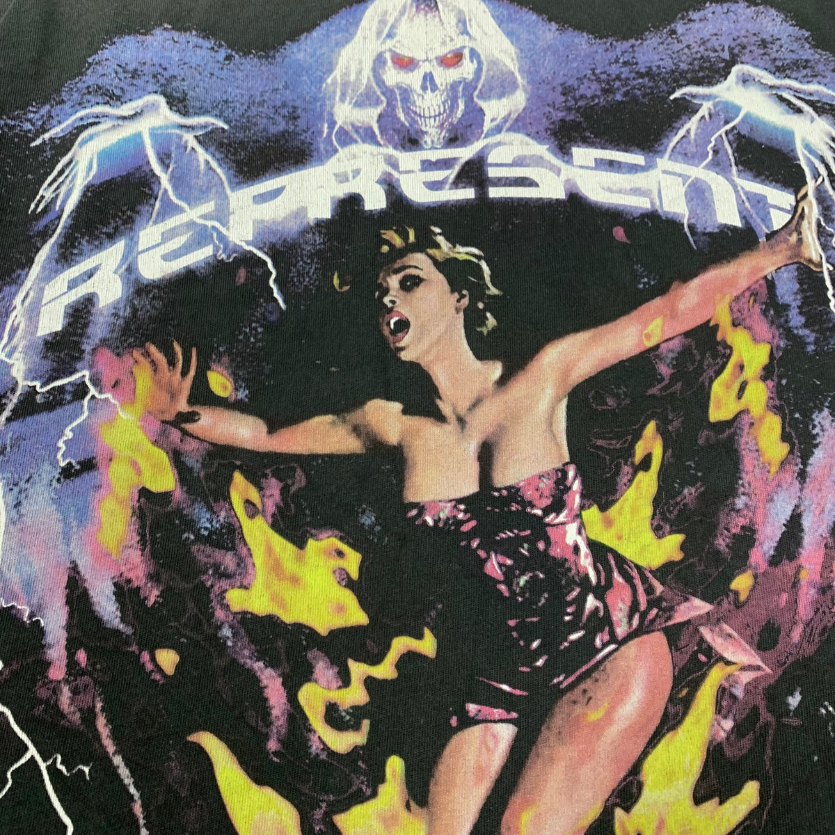 Represent XS Tee Spirit Reaper Vintage Black T-Shirt