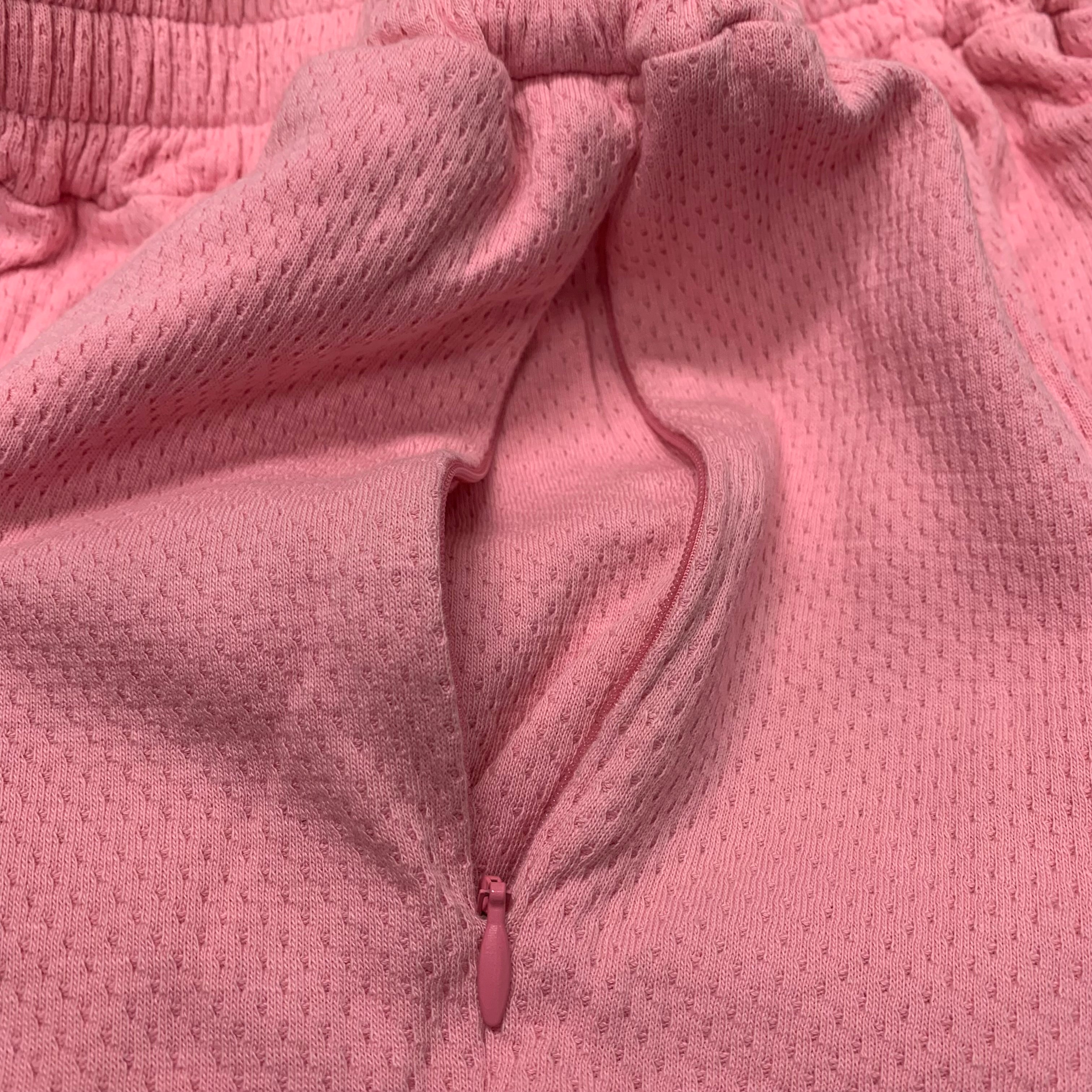 Represent Small Shorts Owners Club Script Pink Mesh Zip Bottoms