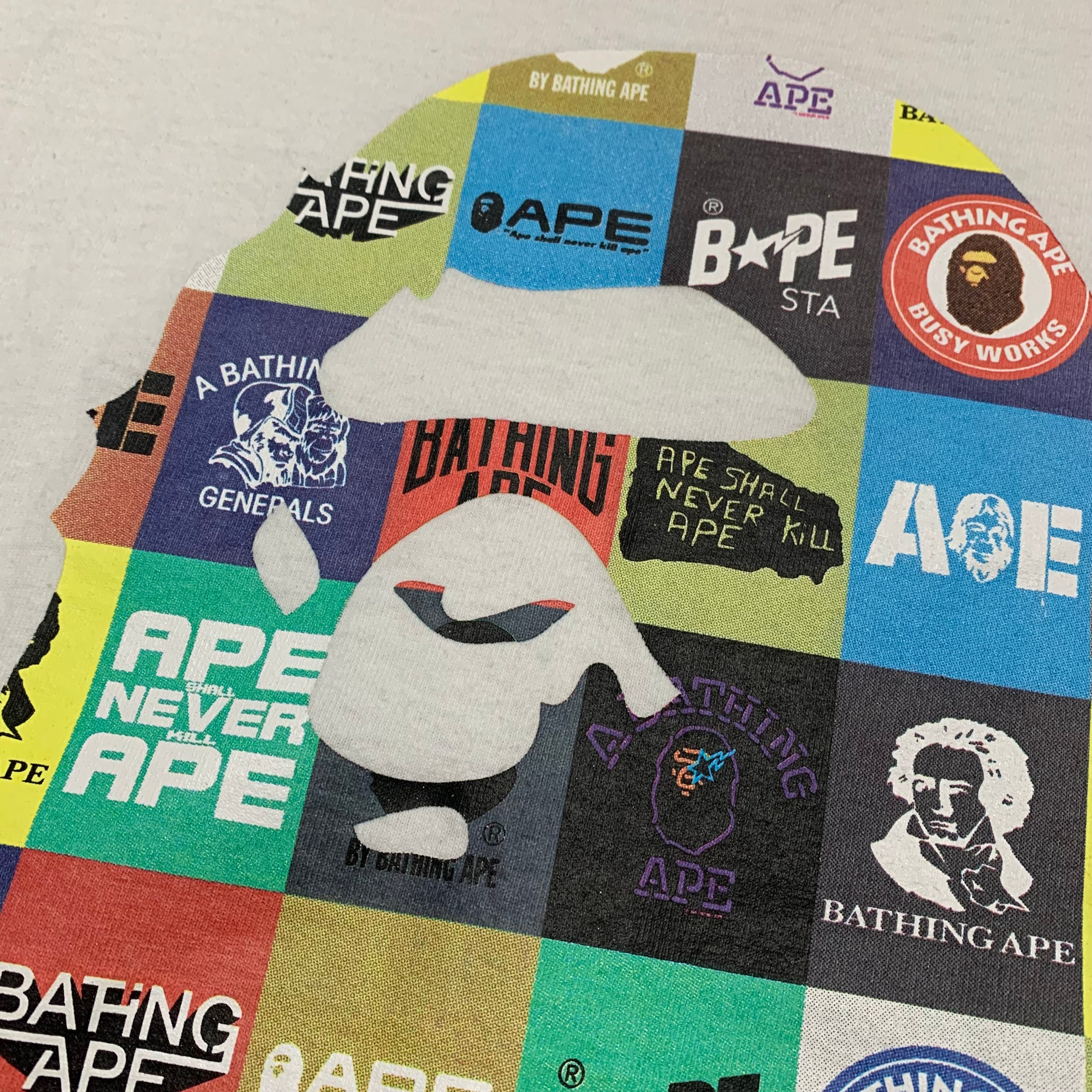 Bape Large By Bathing Ape Multi Logo White Tee