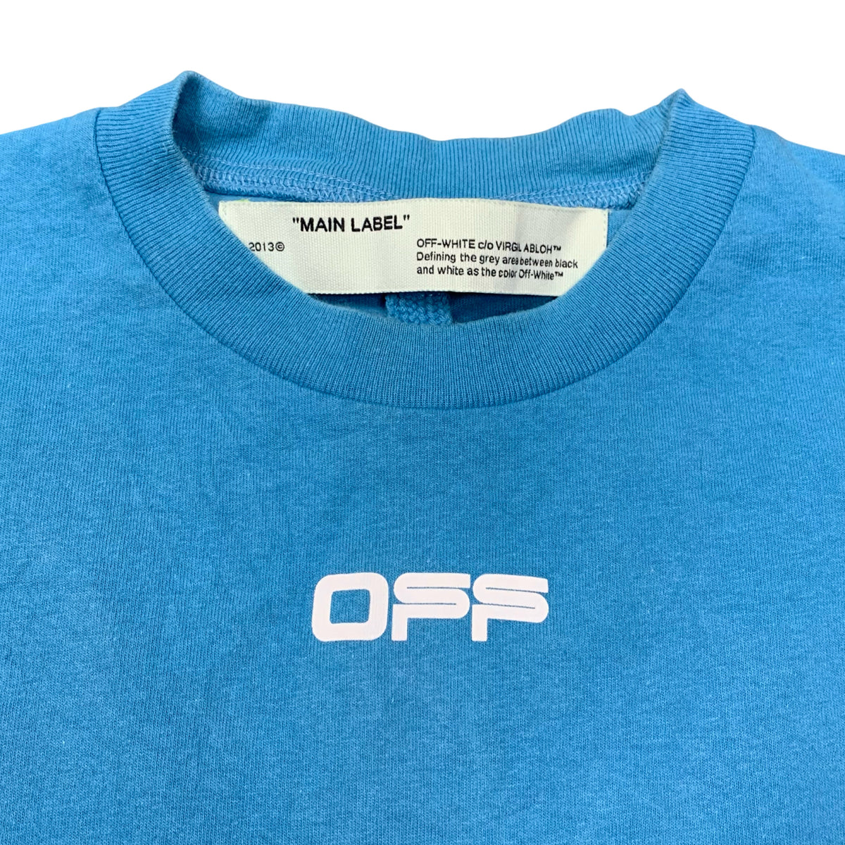 Off White Large Tee Airport Arrows Blue T-Shirt Virgil Abloh