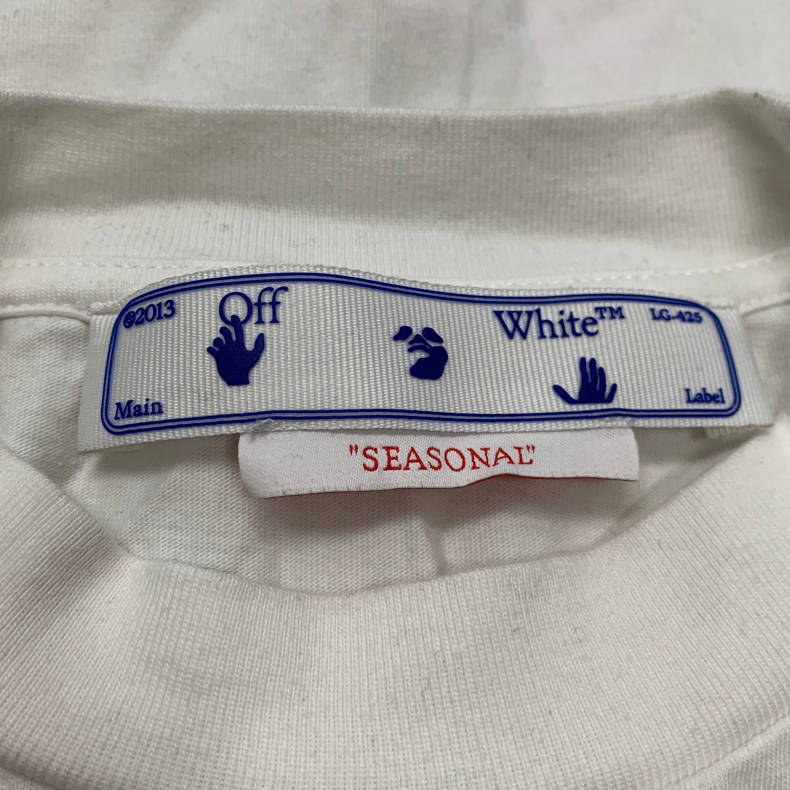 Off White Small Tee 70s Type Casual White T-Shirt Virgil Abloh