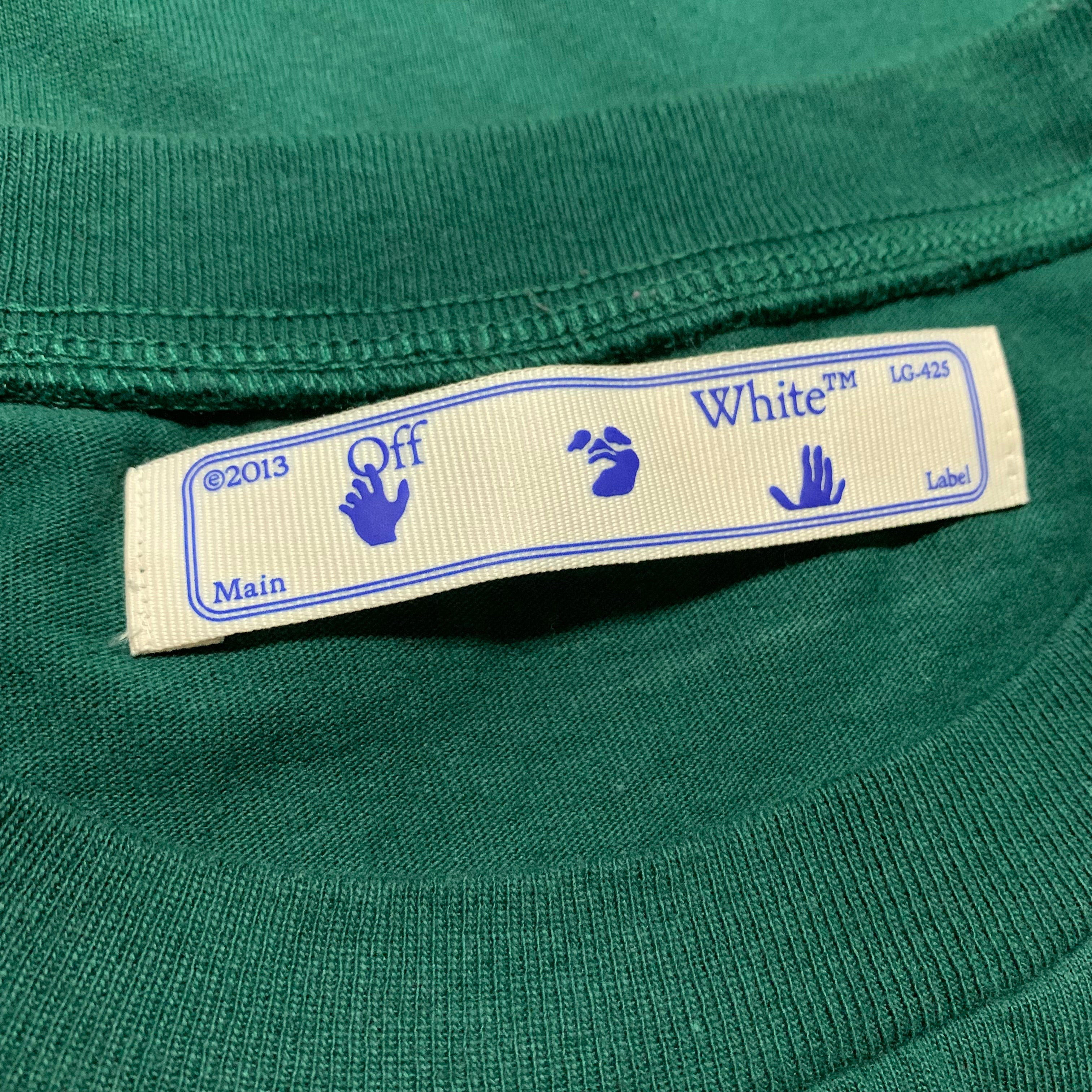 Off White Small Caravaggio Graphic Green Tee Virgil Abloh