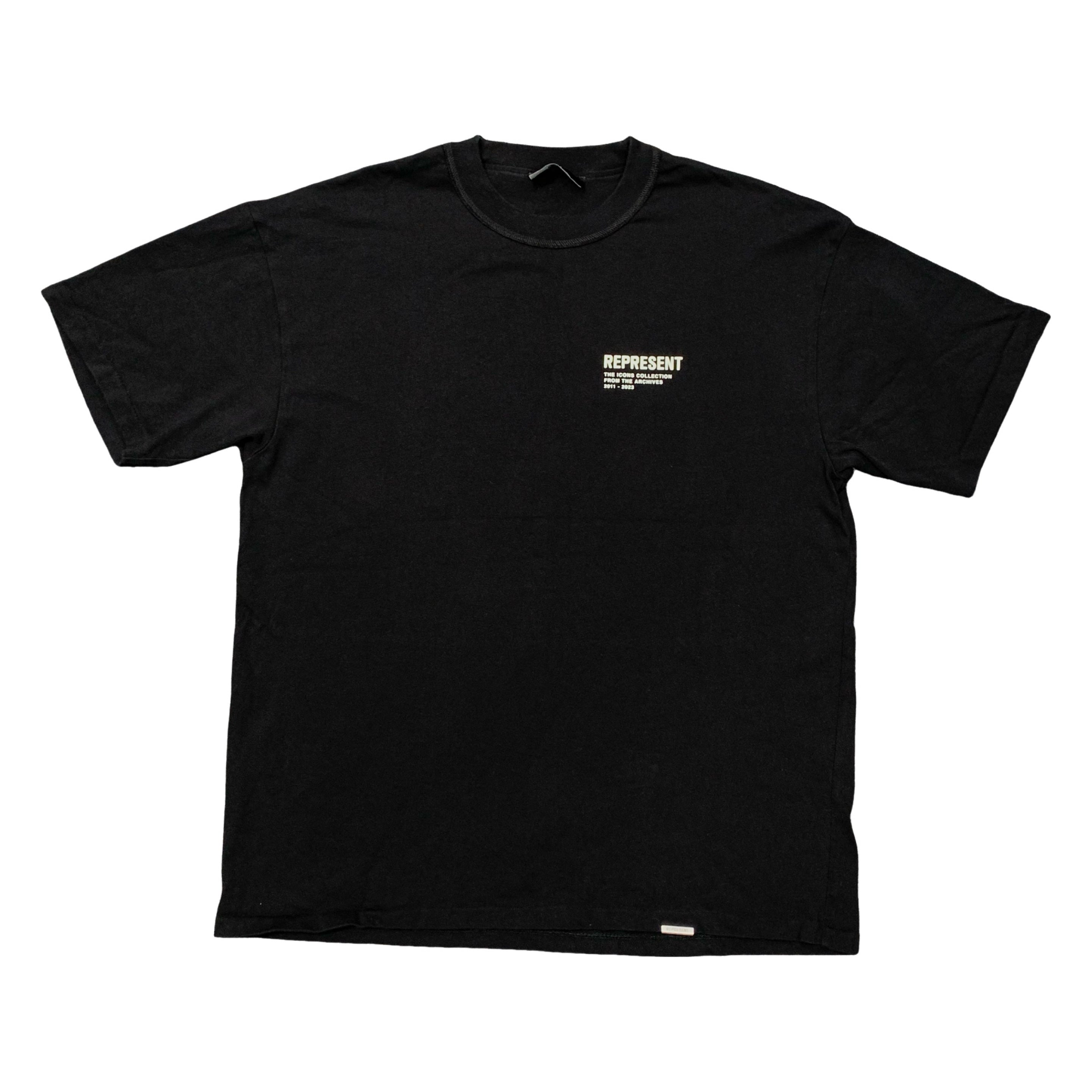 Represent Medium Tee Icon Collection Jet Black T-Shirt