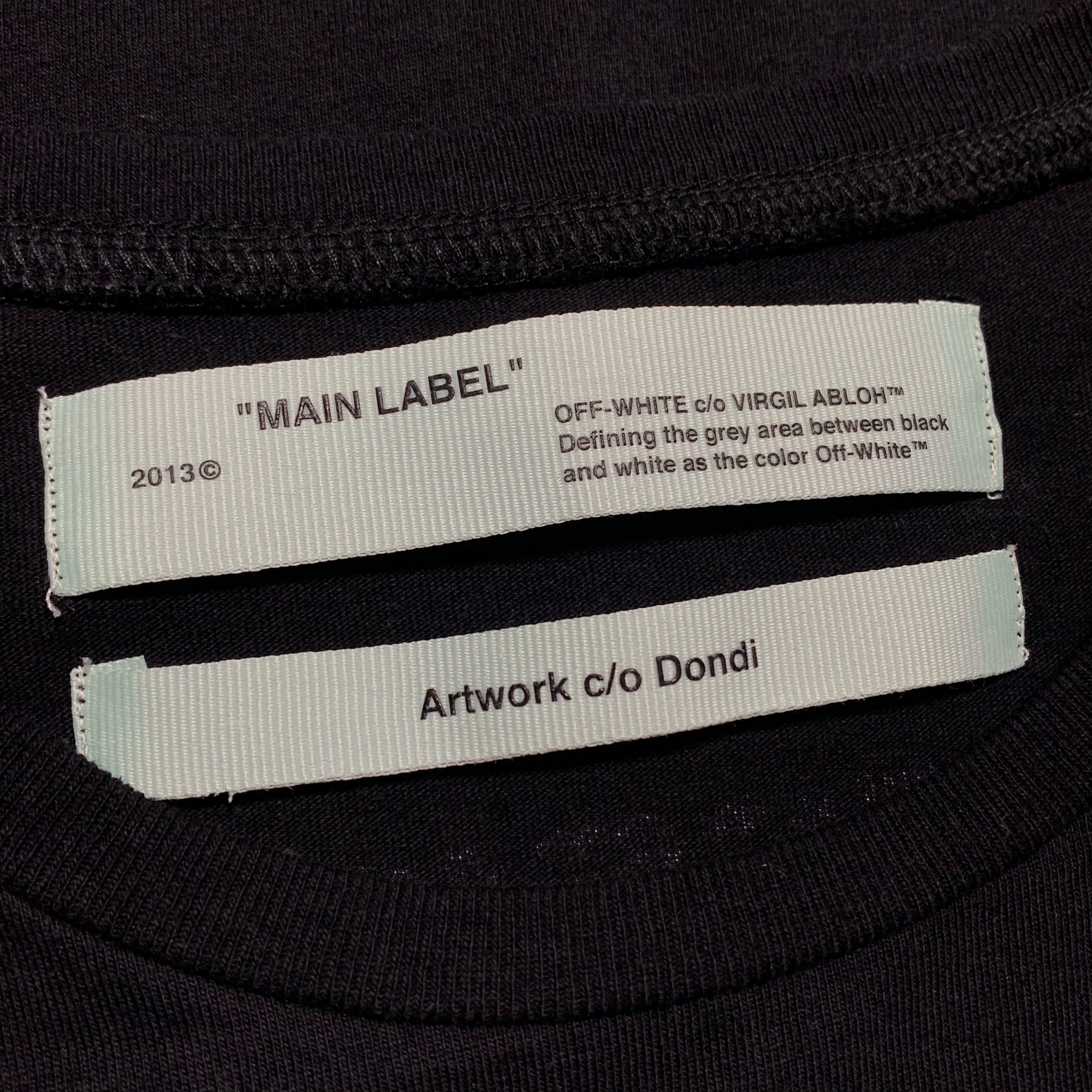Off White Large Dondi Art Graphic Black Tee Virgil Abloh