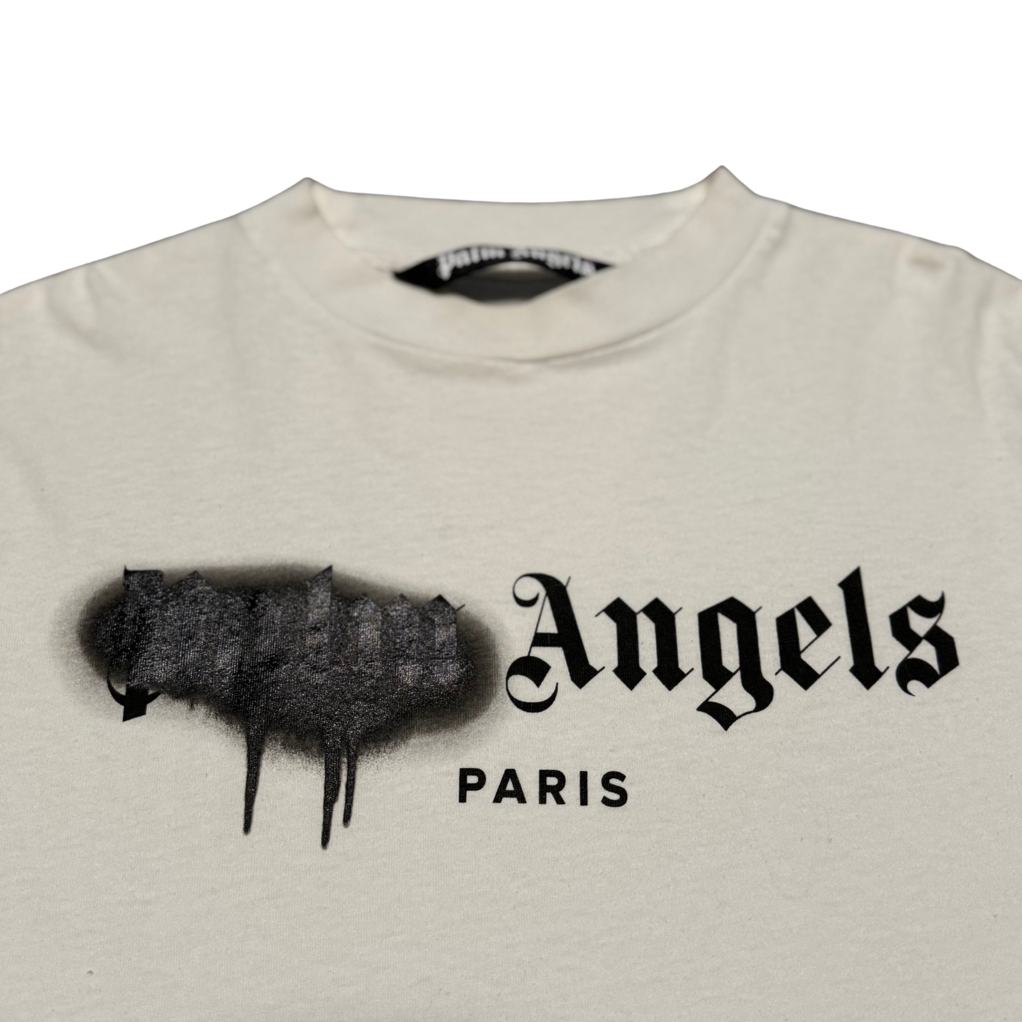Palm Angels Small Paris Sprayed White Tee